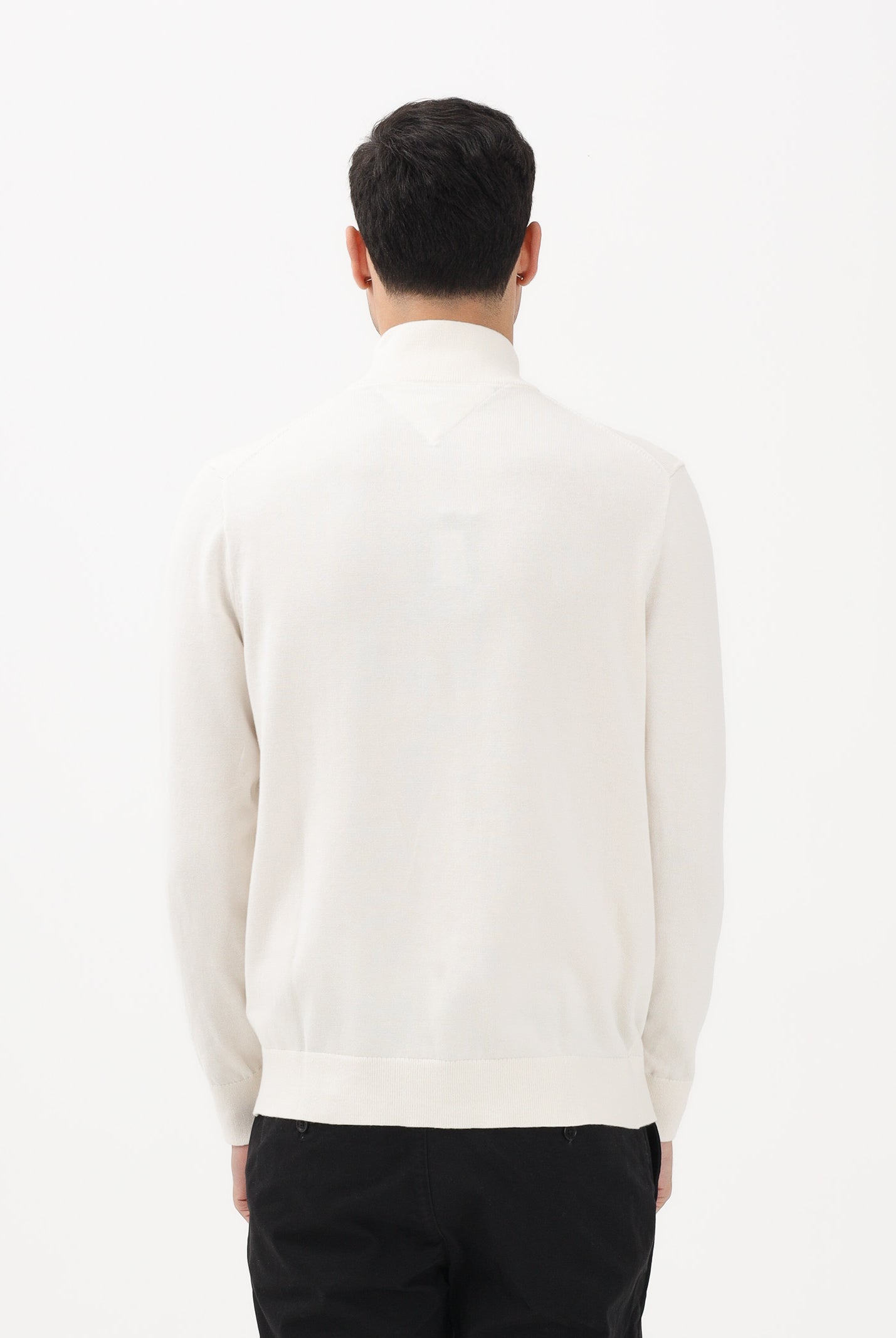 TOMMY HILFIGER Cardigan panna da uomo con logo MW0MW36517 Z00 TOMMY HILFIGER