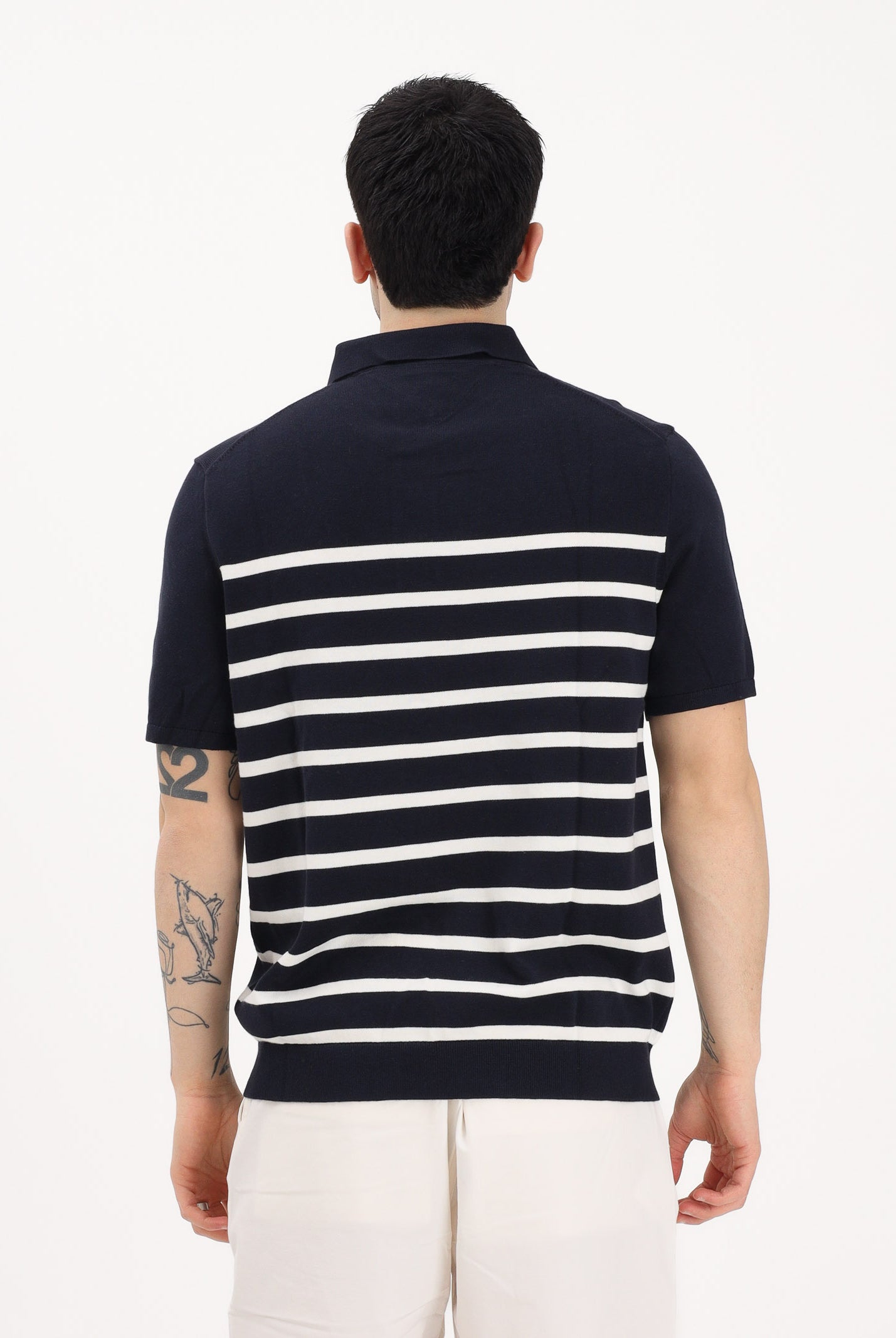 TOMMY HILFIGER Polo a manica corta blu da uomo con motivo a righe MW0MW37396 0A4 TOMMY HILFIGER