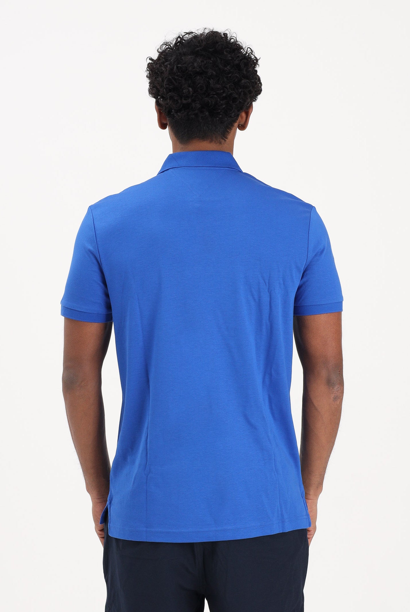 TOMMY HILFIGER Polo a manica corta blu acceso da uomo con logo MW0MW39994 C7F TOMMY HILFIGER