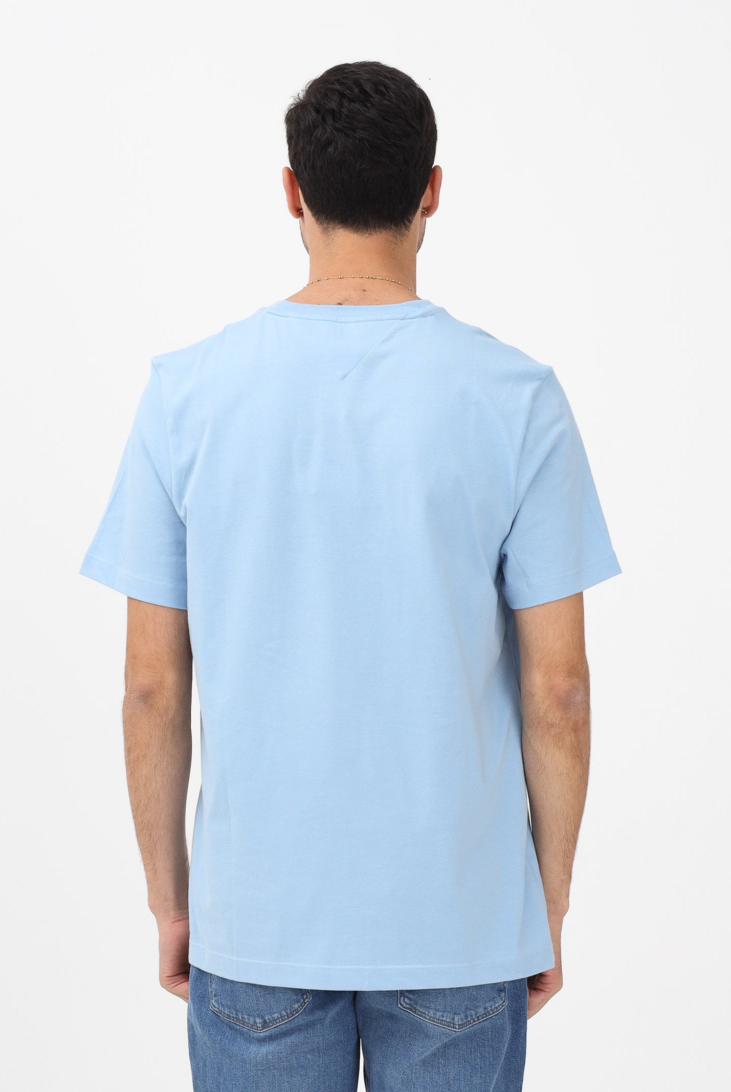 TOMMY HILFIGER T-shirt a manica corta celeste da uomo con logo MW0MW39995 C1Y TOMMY HILFIGER