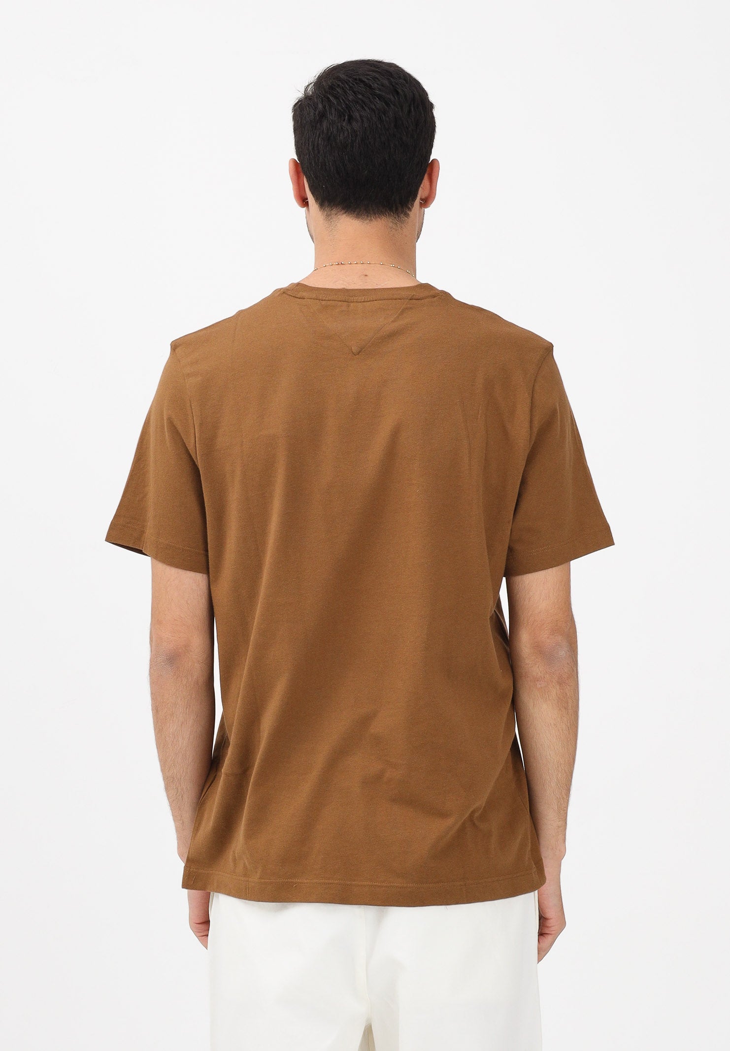 TOMMY HILFIGER T-shirt a manica corta khaki da uomo con logo MW0MW39995 GWP TOMMY HILFIGER