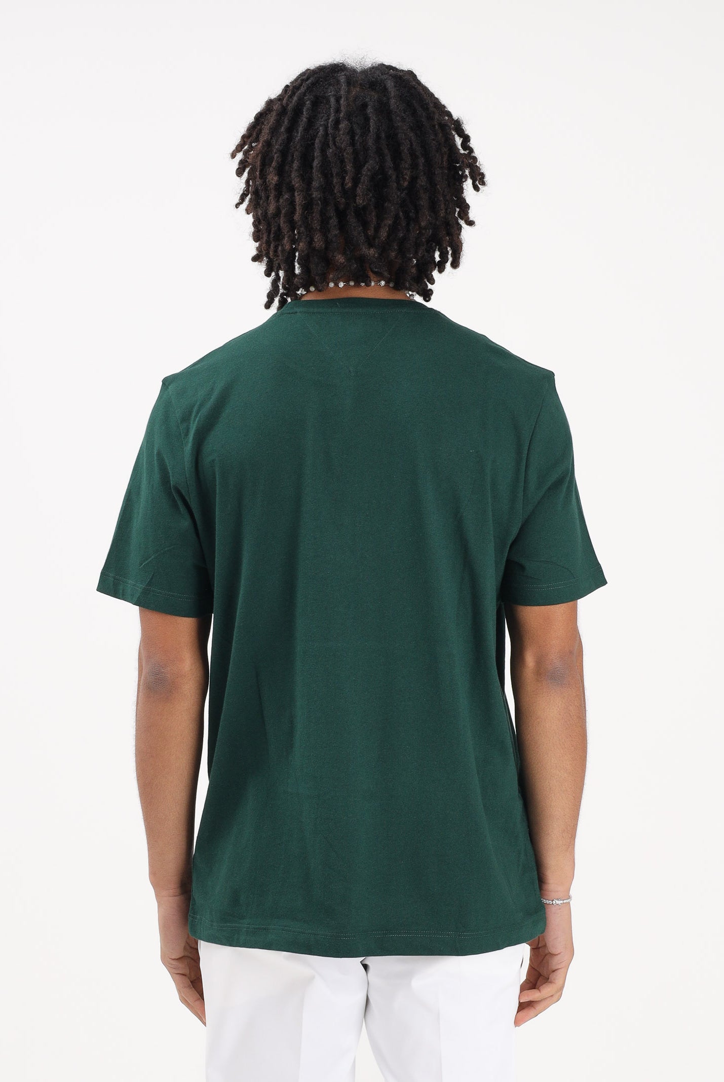 TOMMY HILFIGER T-shirt a manica corta verde da uomo con logo MW0MW39995 MBN TOMMY HILFIGER