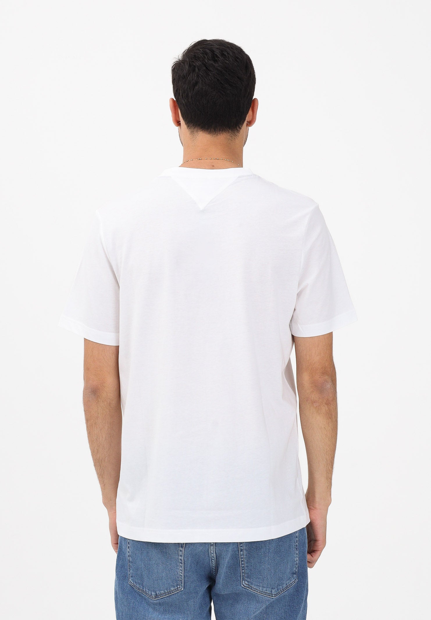 TOMMY HILFIGER T-shirt a manica corta bianca da uomo con logo MW0MW41456 YBR TOMMY HILFIGER