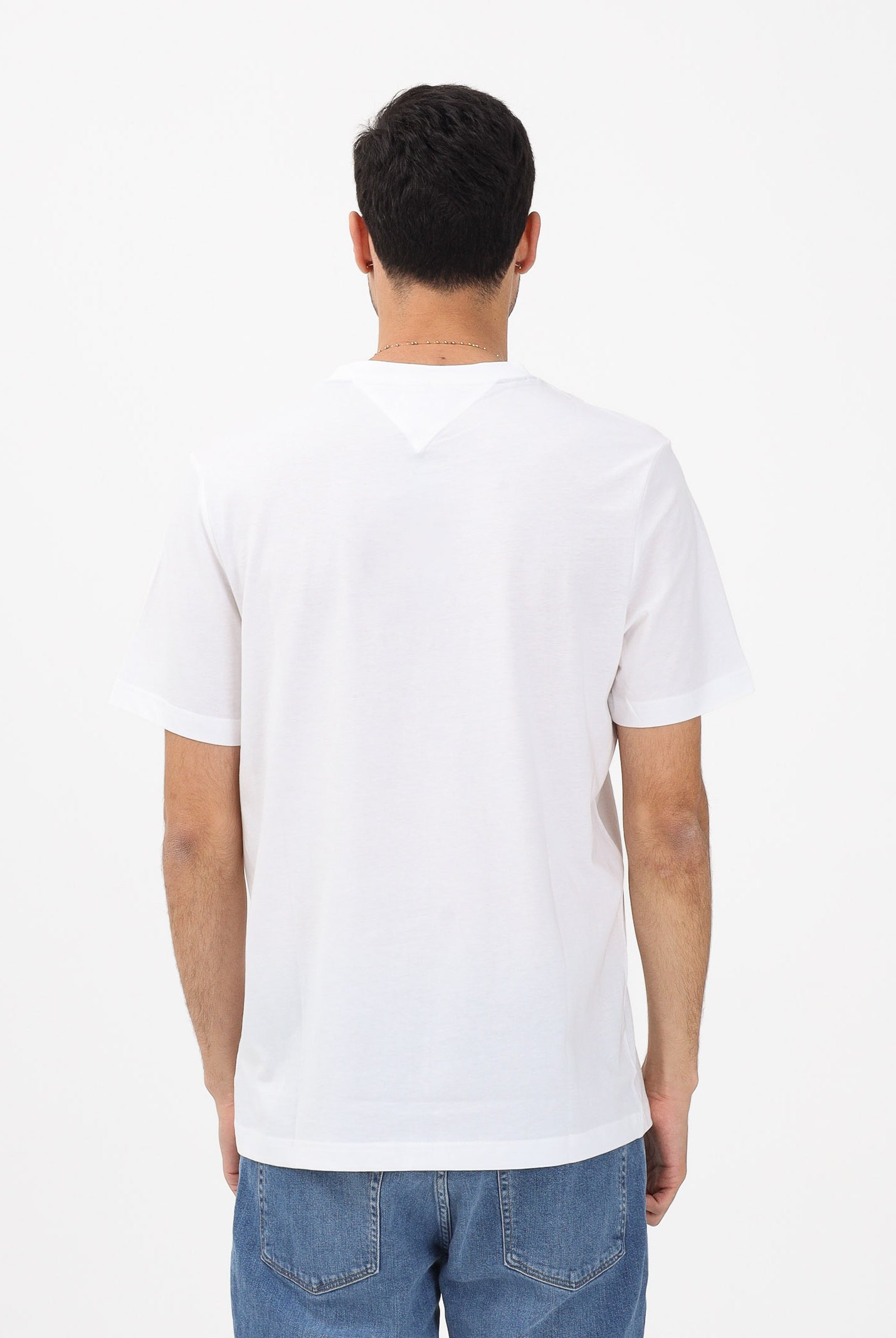 TOMMY HILFIGER T-shirt a manica corta bianca da uomo con logo MW0MW41456 YBR TOMMY HILFIGER