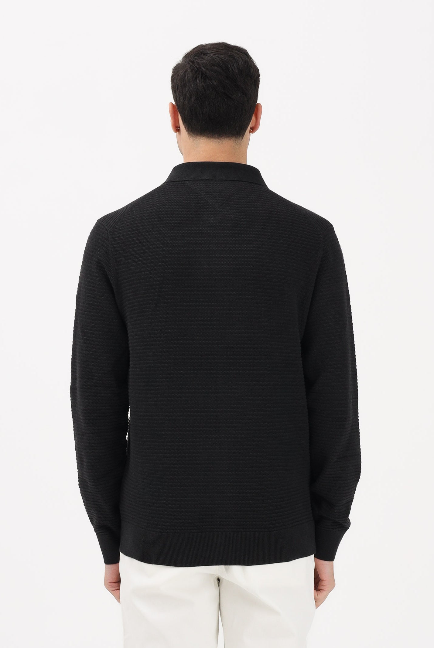 TOMMY HILFIGER Cardigan nero da uomo con logo MW0MW41645 BDS TOMMY HILFIGER