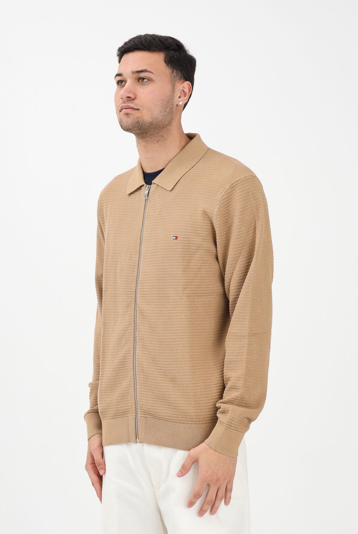TOMMY HILFIGER Cardigan beige da uomo MW0MW41645 RBC TOMMY HILFIGER