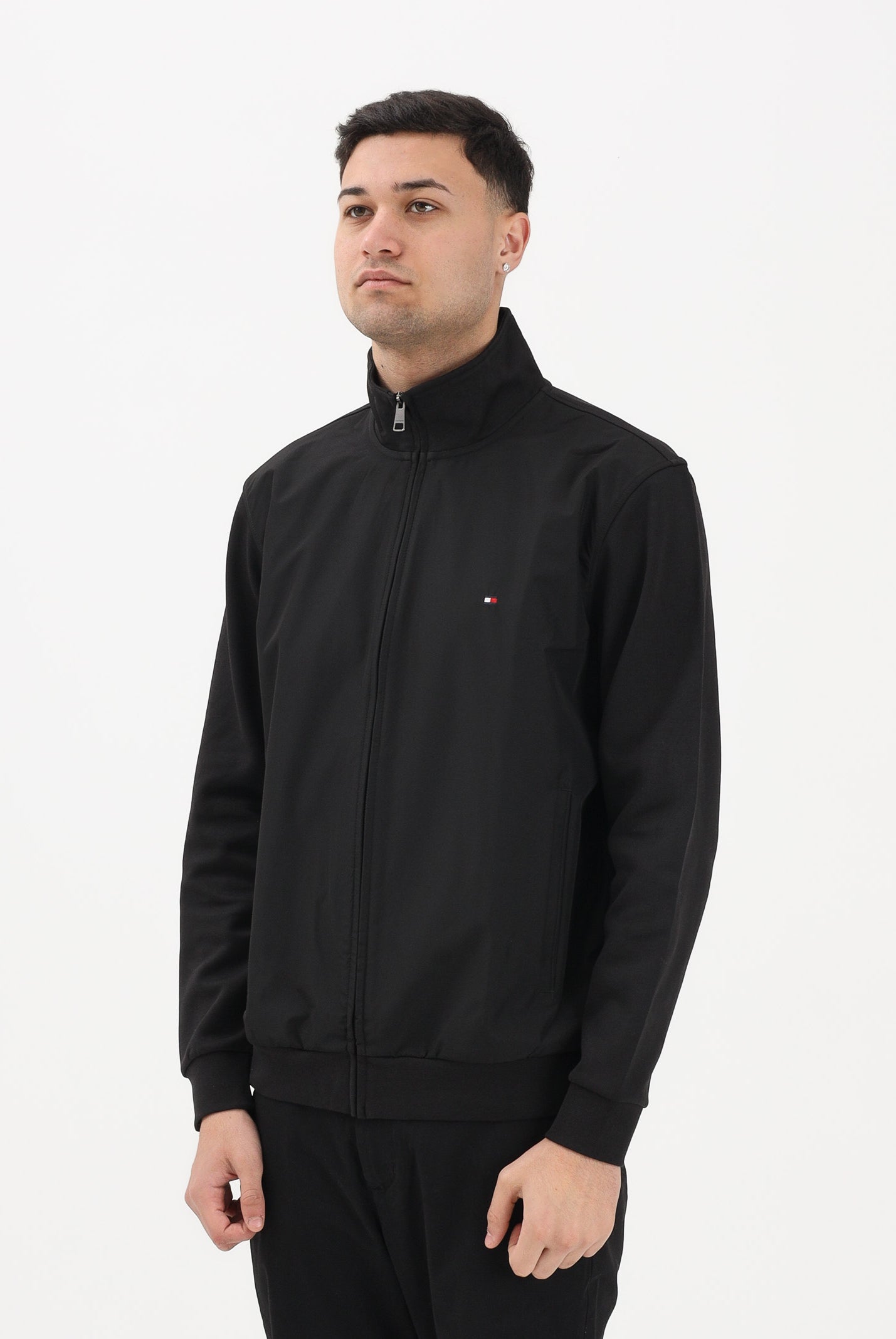 TOMMY HILFIGER Giacca a vento nera da uomo con logo MW0MW41758 BDS TOMMY HILFIGER