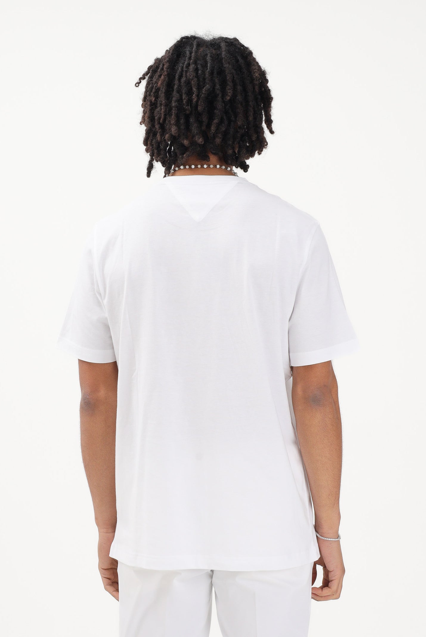 TOMMY HILFIGER T-shirt a manica corta bianca da uomo con stampa MW0MW42365 YBR TOMMY HILFIGER