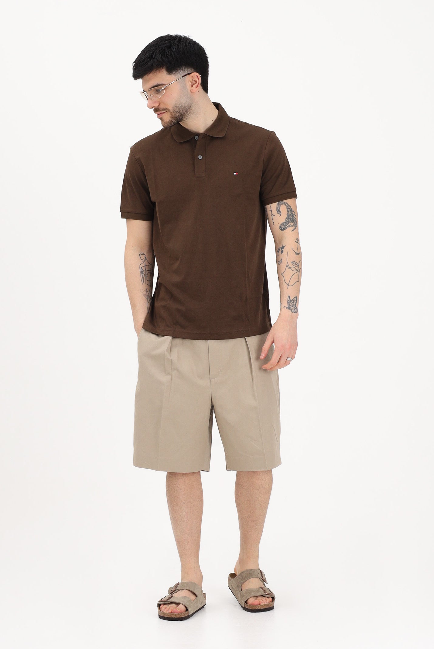 TOMMY HILFIGER Shorts beige da uomo dal taglio sartoriale MW0MW42670 RBT TOMMY HILFIGER