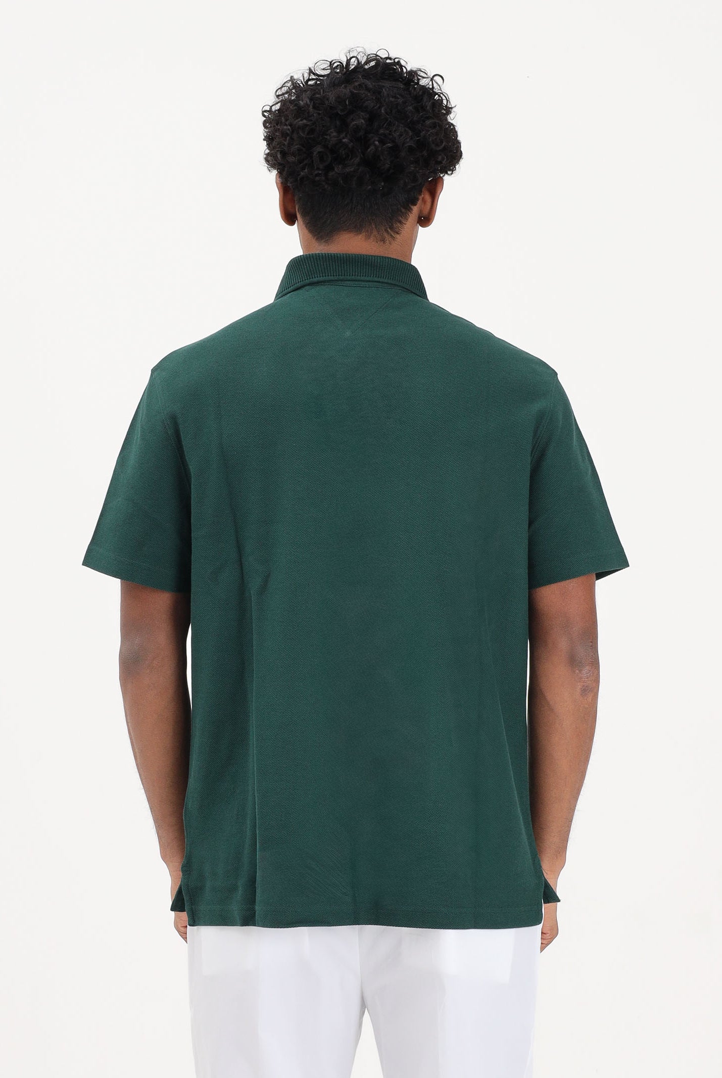 TOMMY HILFIGER Polo a manica corta verde da uomo con logo MW0MW42740 MBN TOMMY HILFIGER