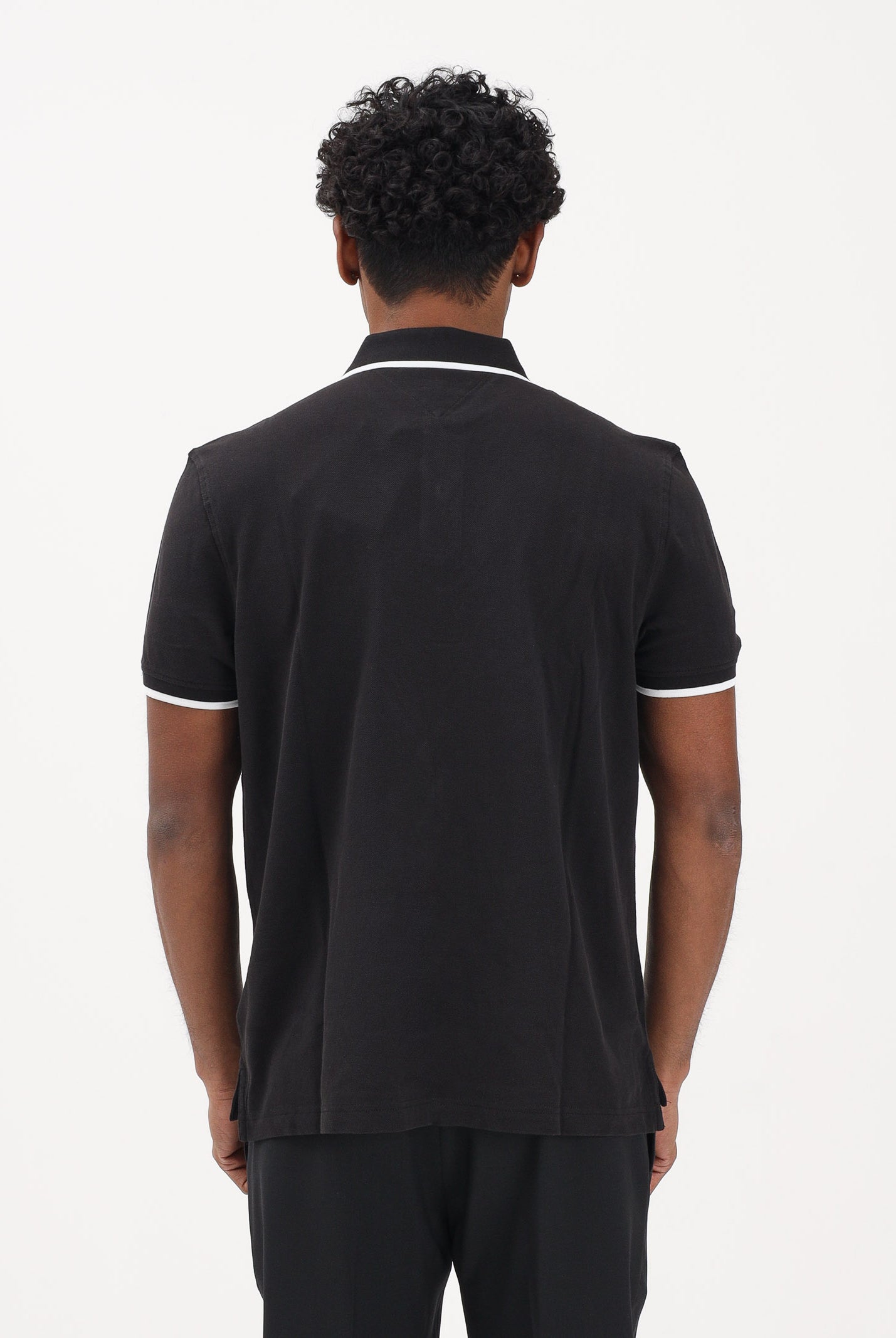 TOMMY HILFIGER Polo a manica corta nera da uomo con logo MW0MW42748 BDS TOMMY HILFIGER
