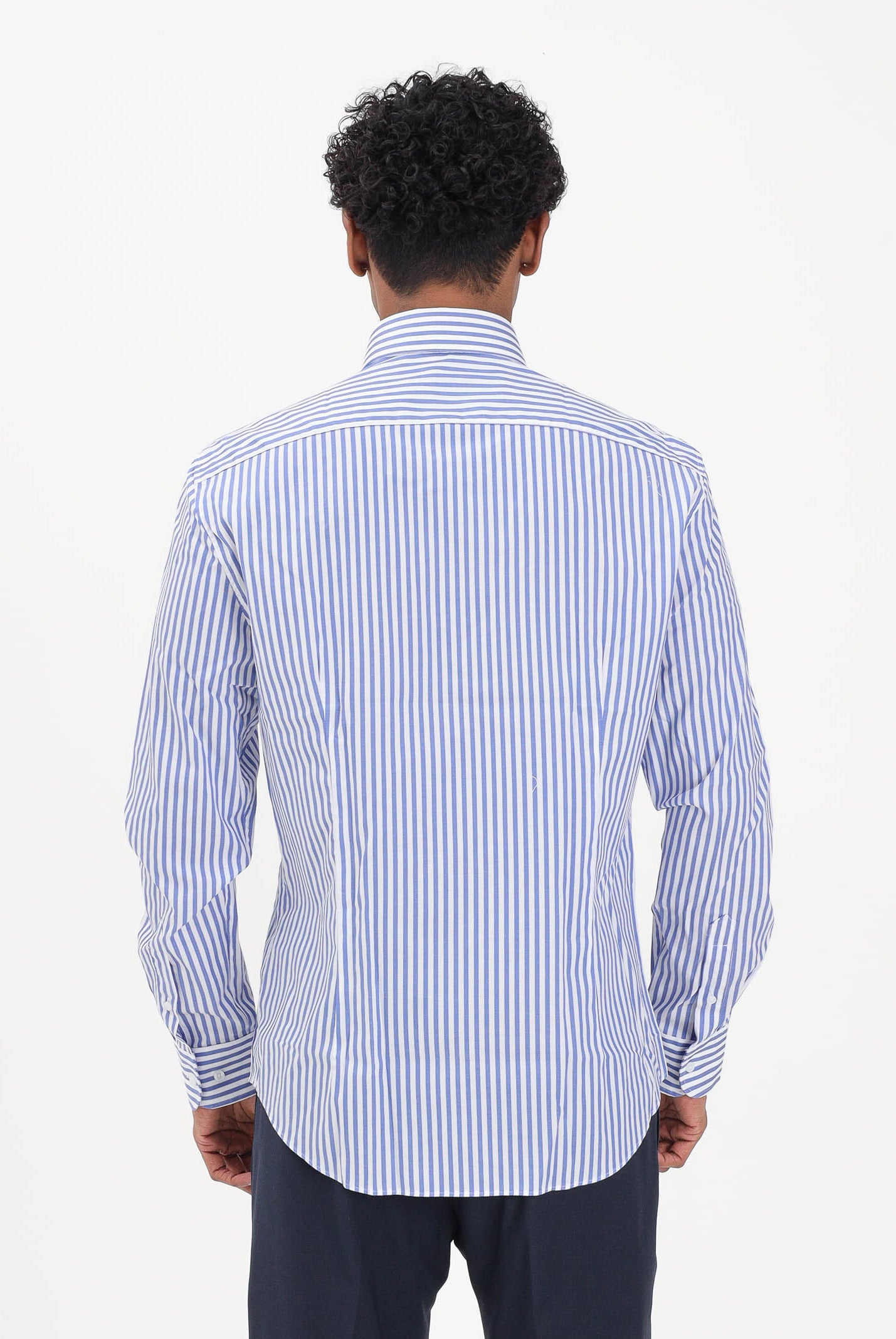 TOMMY HILFIGER Camicia a manica lunga Bengal blu e bianca da uomo MW0MW42928 C7F TOMMY HILFIGER