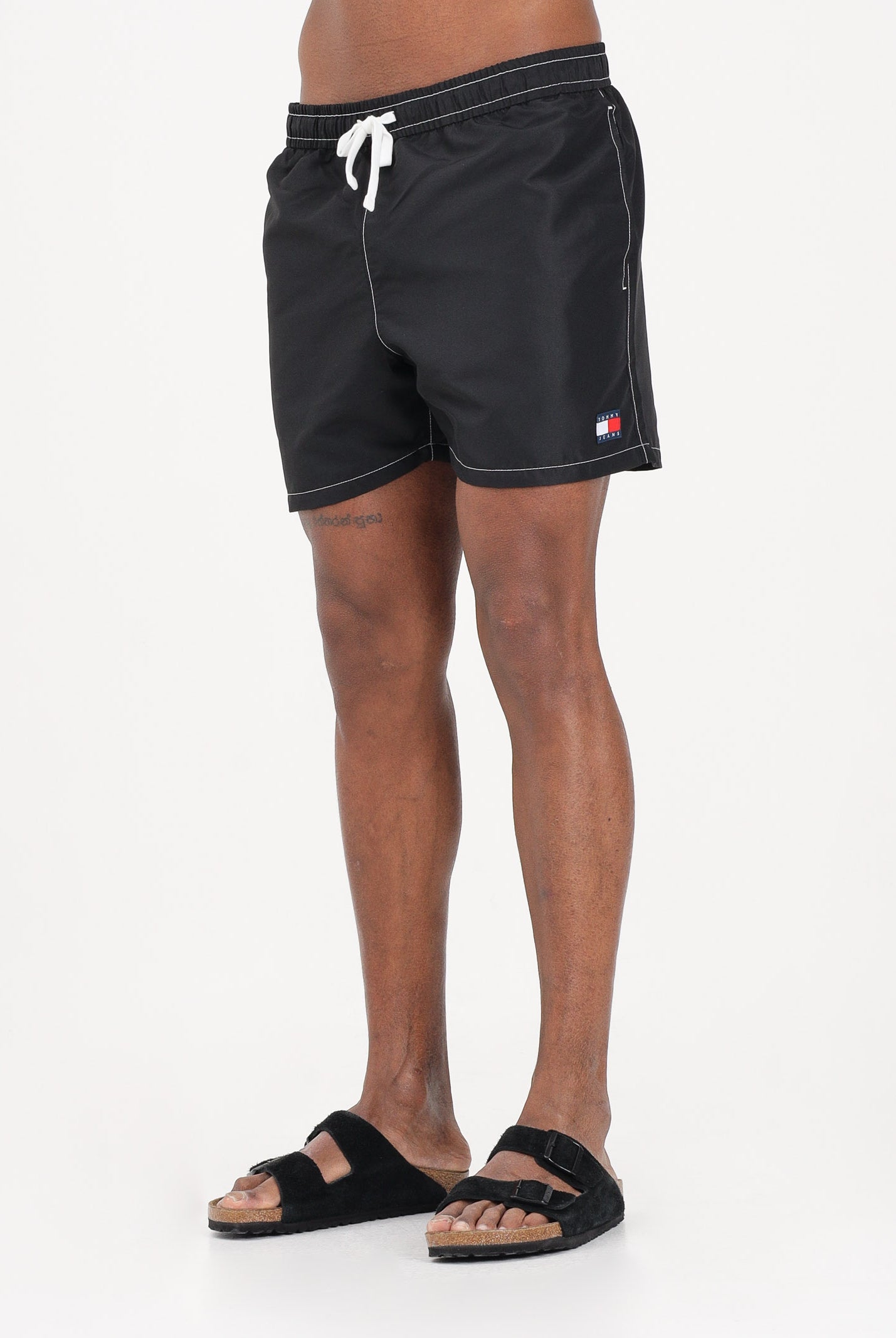 TOMMY HILFIGER Shorts mare nero da uomo con logo UM0UM03852 BDS TOMMY HILFIGER