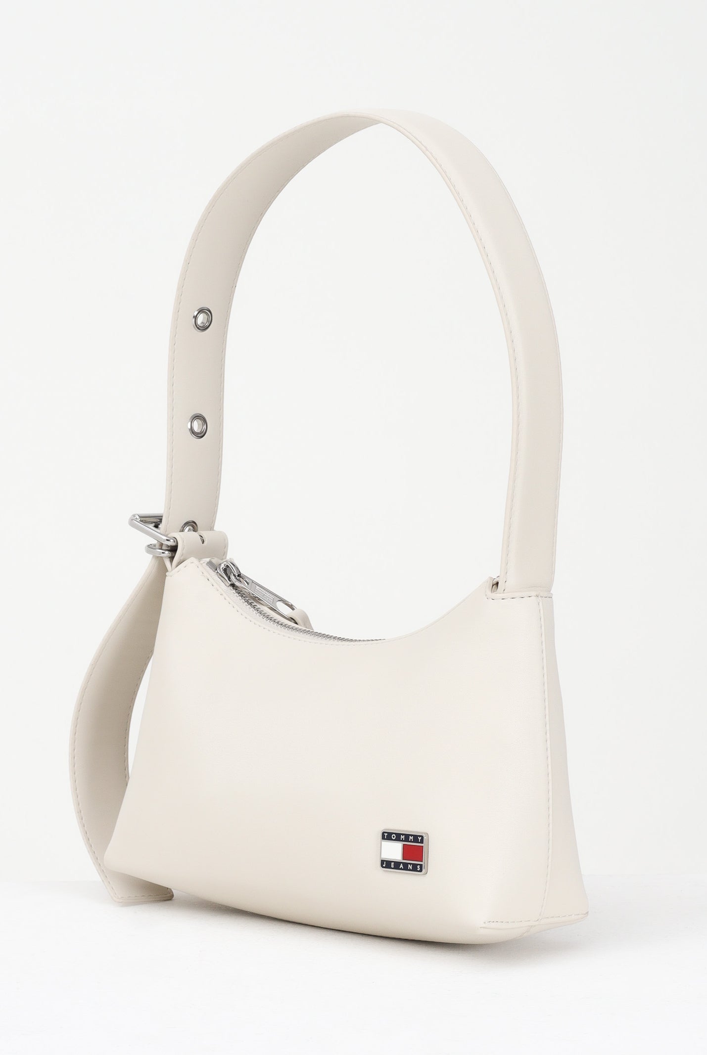 TOMMY JEANS Borsa a spalla panna da donna con logo AW0AW17873 BDS TOMMY JEANS