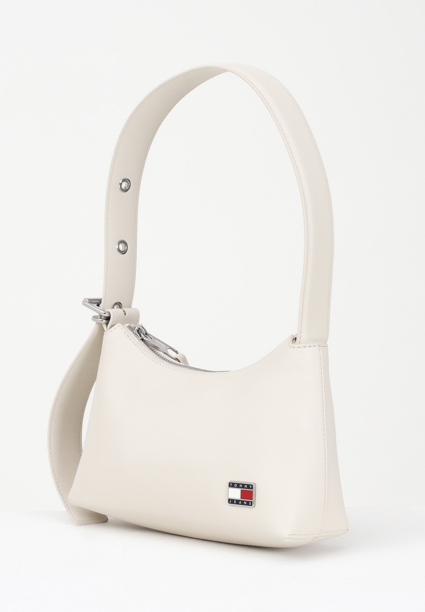 TOMMY JEANS Borsa a spalla panna da donna con logo AW0AW17873 BDS TOMMY JEANS