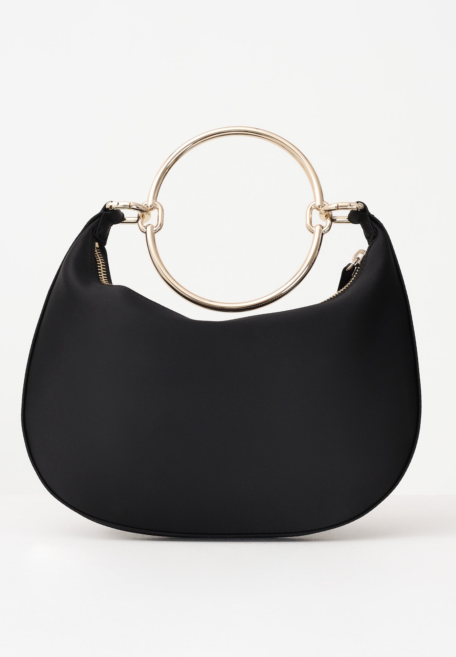 TOMMY HILFIGER Borsa hobo in raso nero da donna AW0AW18236 BDS TOMMY HILFIGER