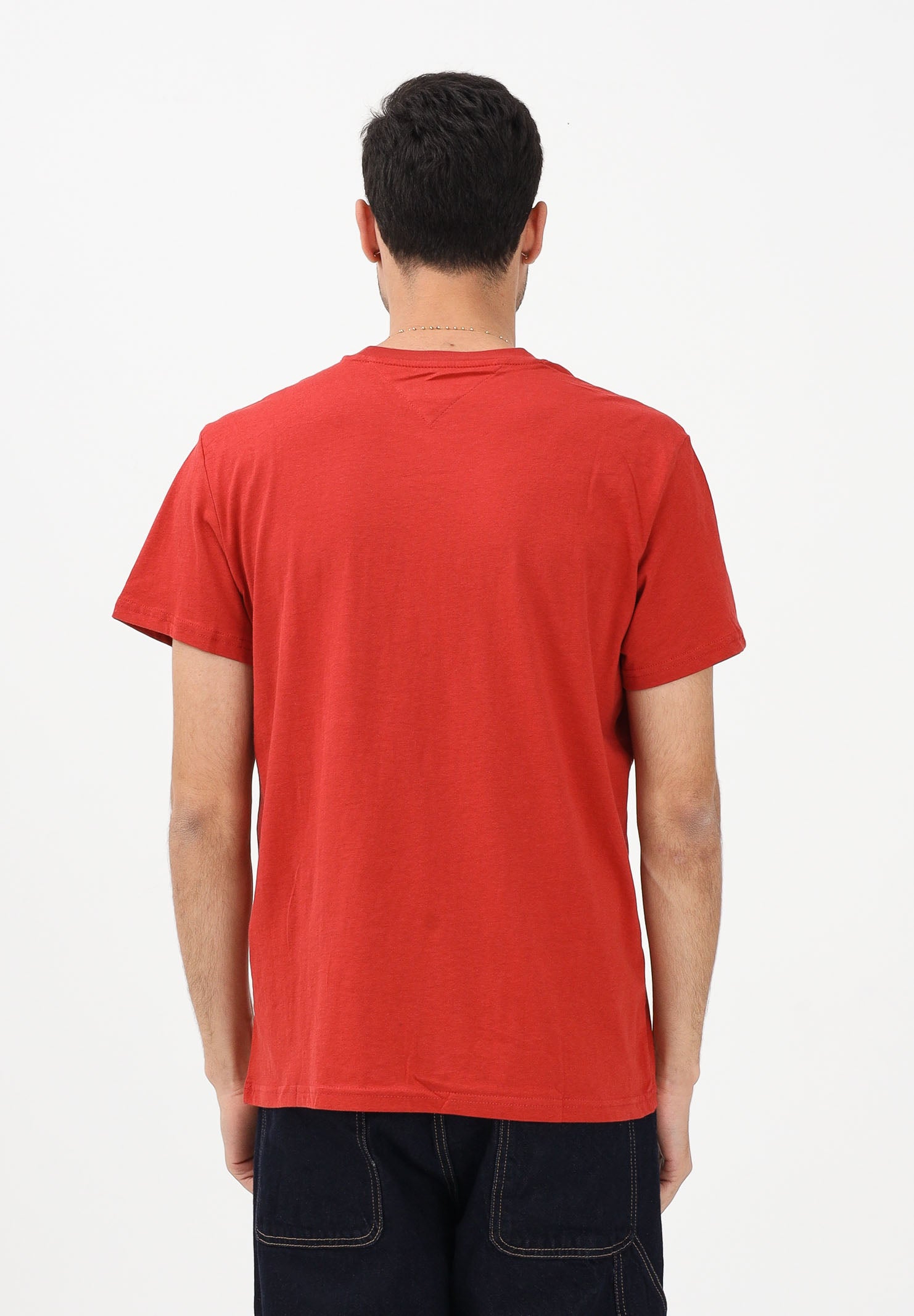 TOMMY JEANS T-shirt a manica corta terracotta da uomo con logo DM0DM21780 XL0 TOMMY JEANS