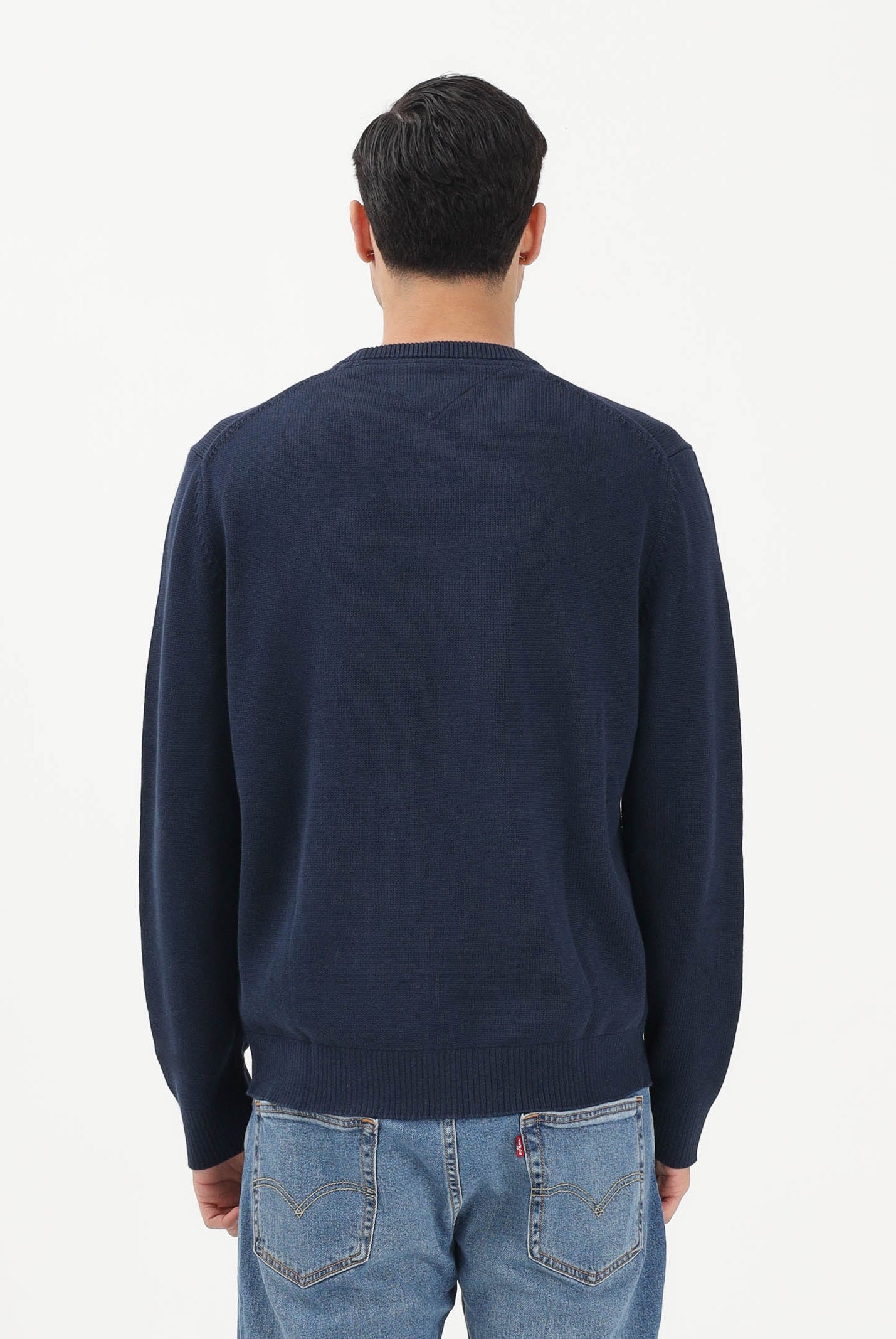 TOMMY JEANS Maglioncino girocollo blu da uomo con logo DM0DM21787 C1G TOMMY JEANS