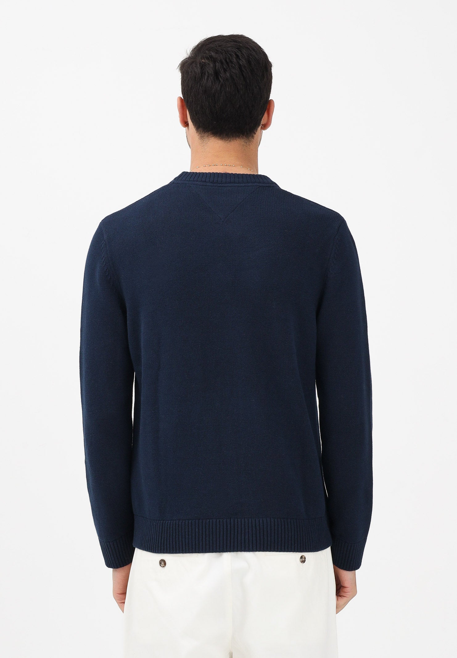 TOMMY JEANS Maglioncino girocollo blu da uomo con logo DM0DM22352 C1G TOMMY JEANS