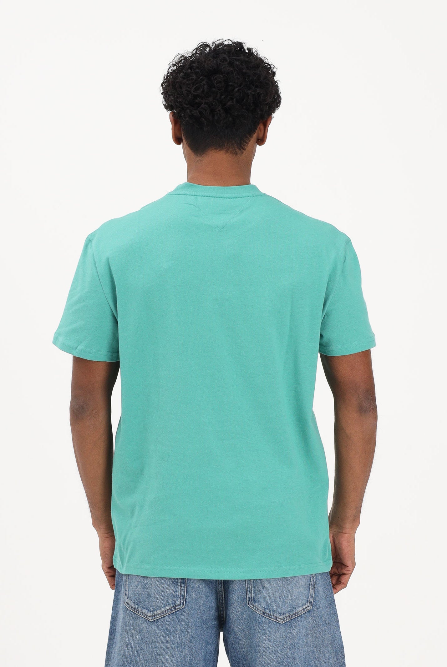 TOMMY JEANS T-shirt a manica corta Flag Badge verde da uomo DM0DM22645 L5Y TOMMY JEANS