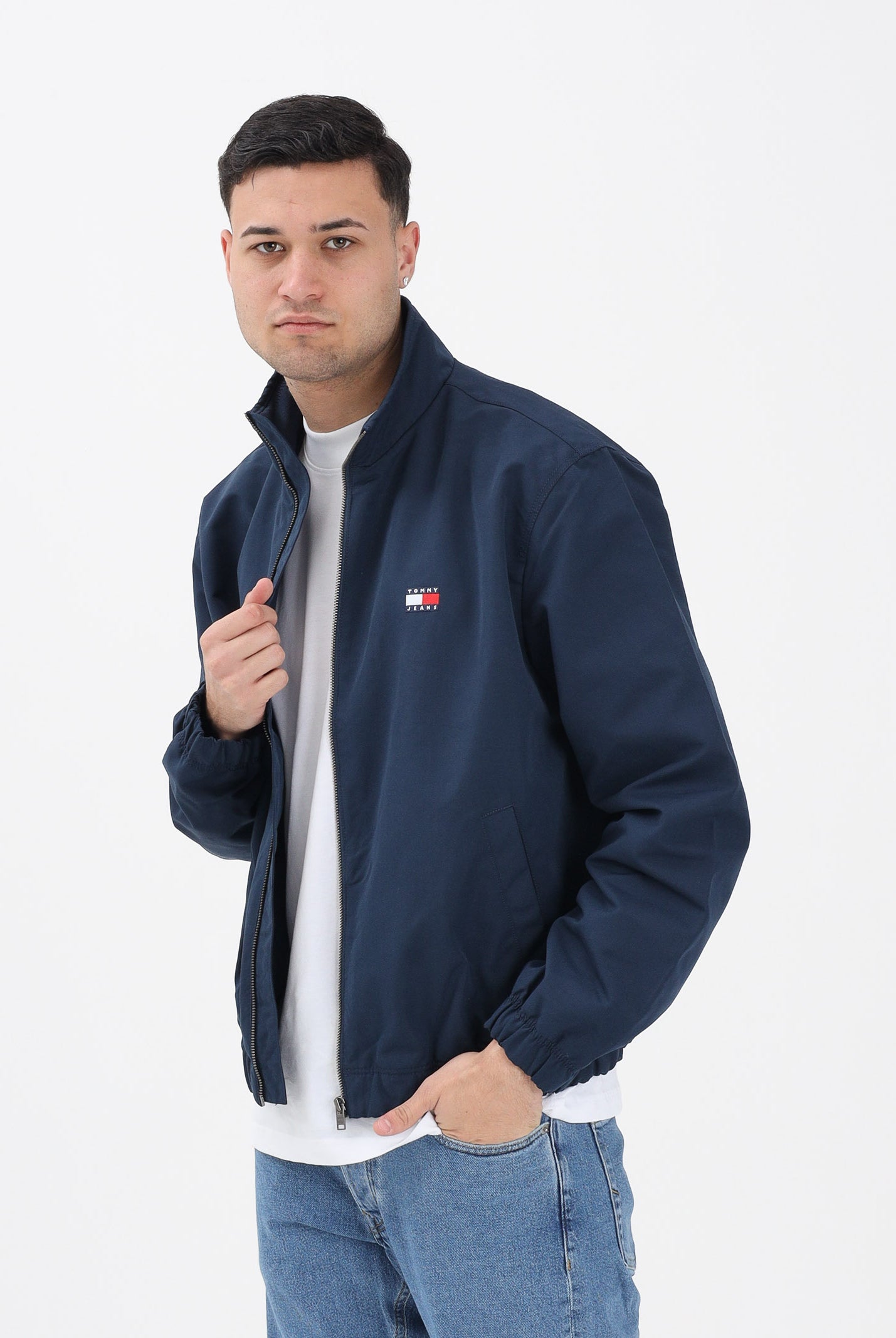 TOMMY JEANS Giacca a vento blu da uomo con logo DM0DM22720 C1G TOMMY JEANS