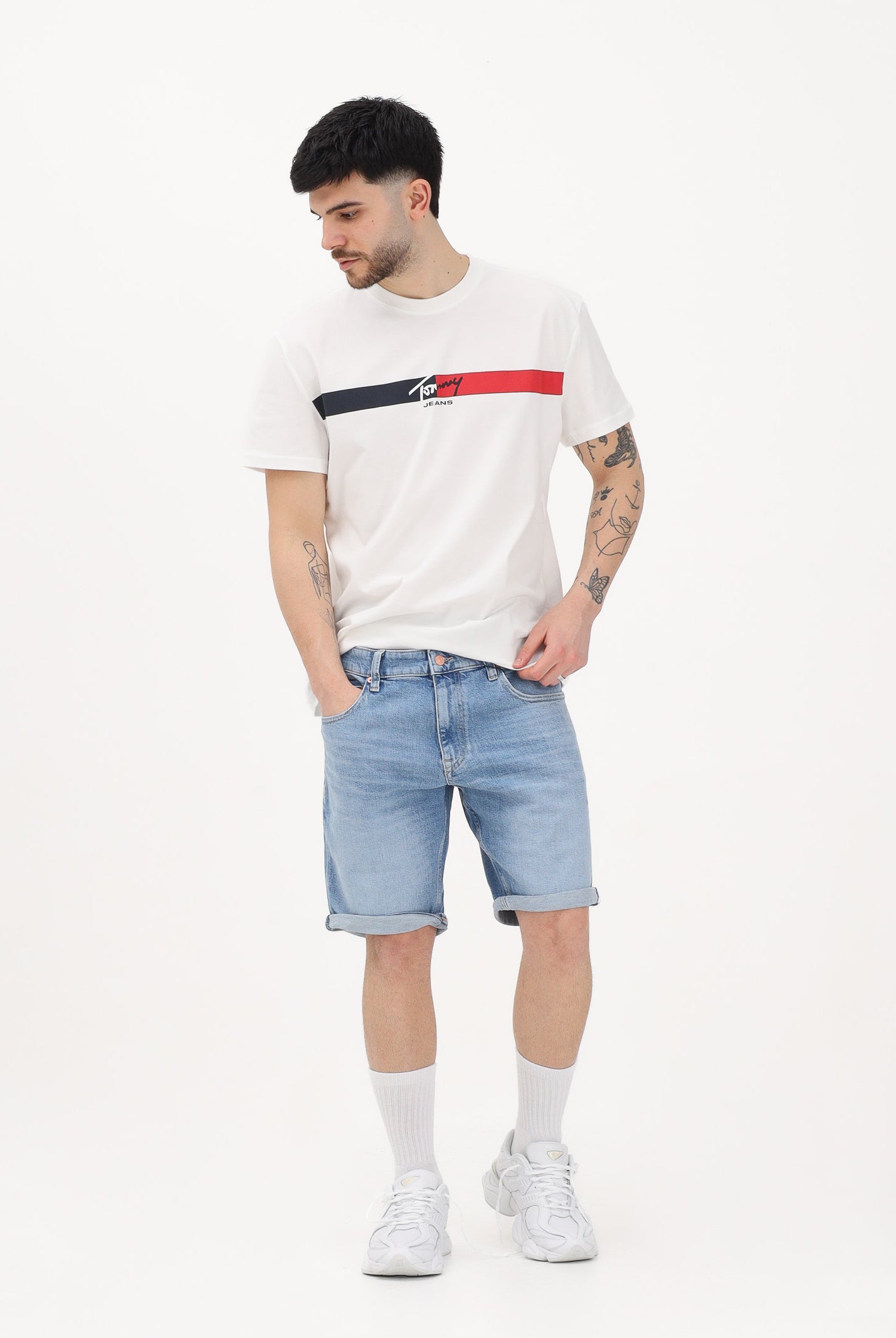 TOMMY JEANS Shorts in denim chiaro da uomo DM0DM22981 1A5 TOMMY JEANS