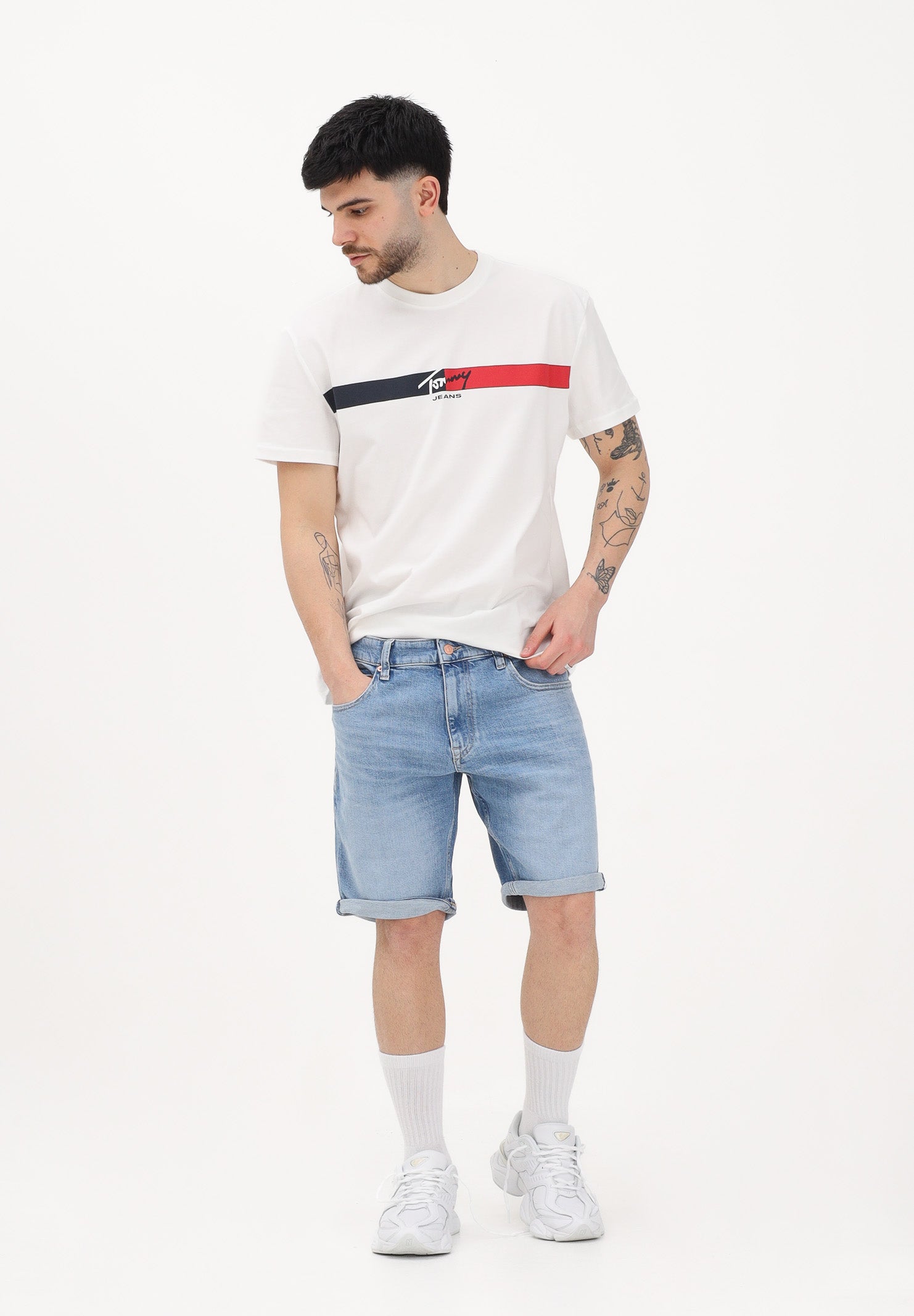 TOMMY JEANS Shorts in denim chiaro da uomo DM0DM22981 1A5 TOMMY JEANS