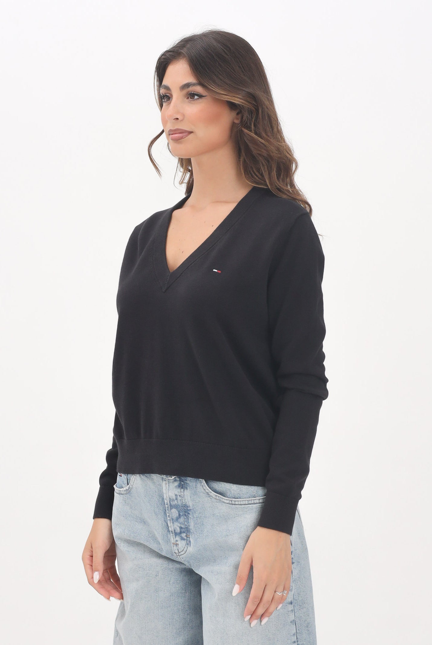 TOMMY JEANS Maglioncino nero da donna con logo DW0DW19888 BDS TOMMY JEANS