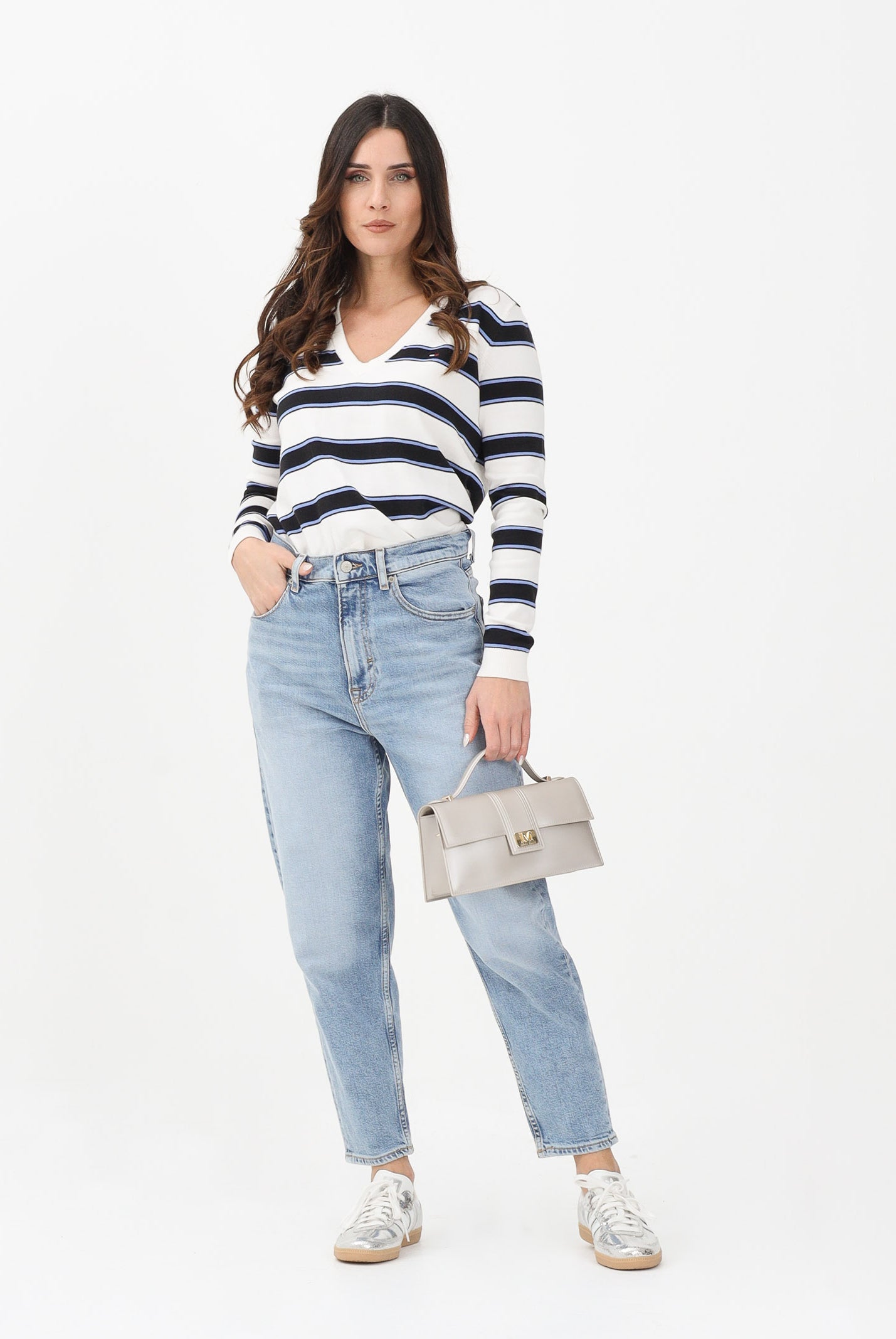 TOMMY JEANS Jeans in denim chiaro da donna mom fit DW0DW20041 1AB TOMMY JEANS