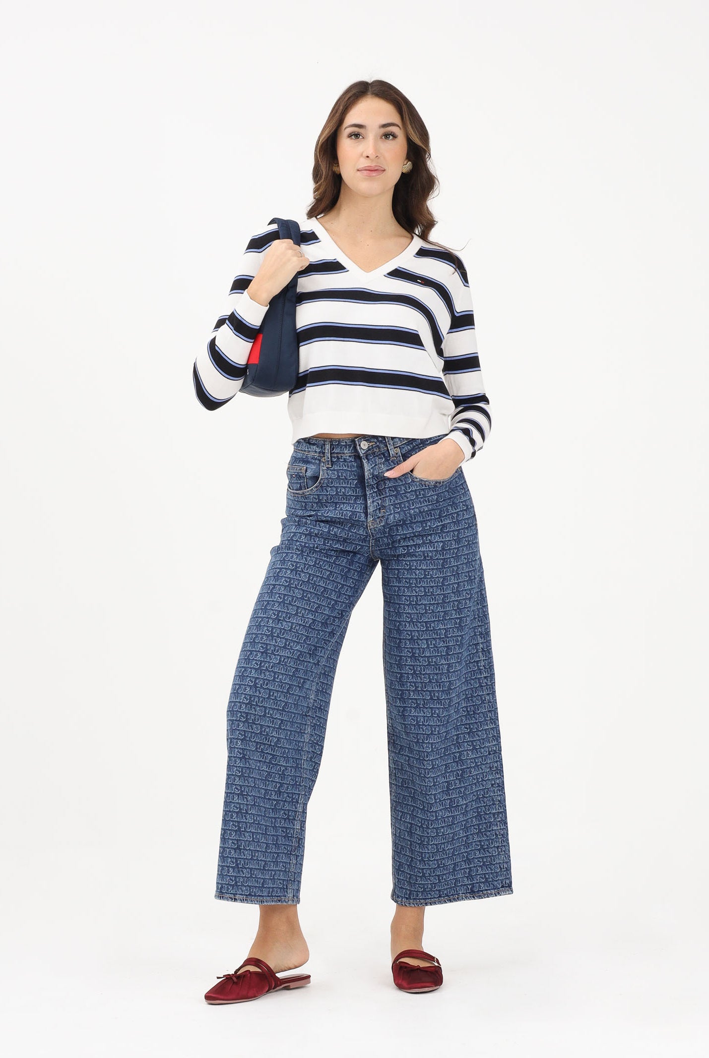 TOMMY JEANS Jeans in denim medio da donna con logo laserato all over DW0DW22470 1A5 TOMMY JEANS
