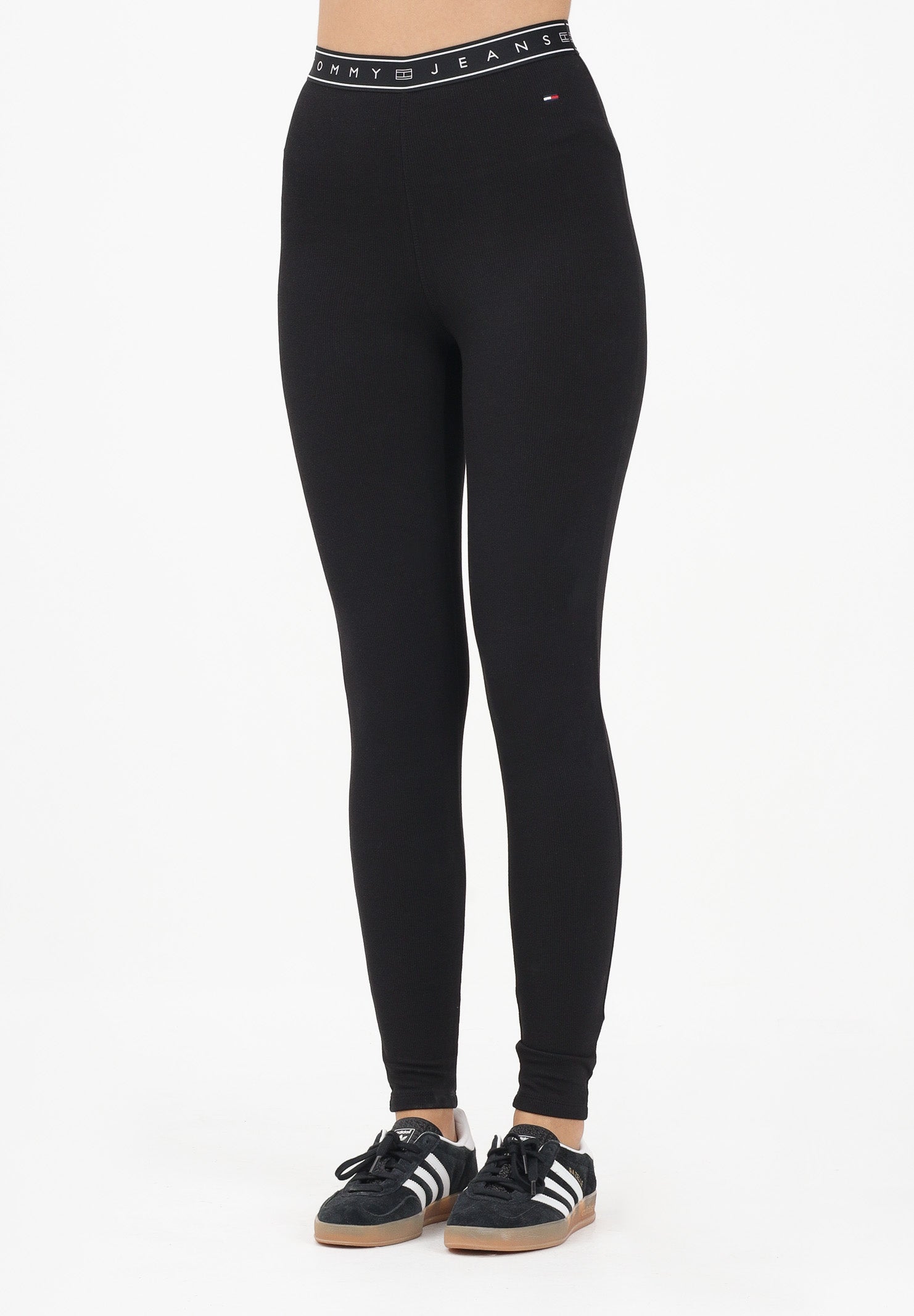 TOMMY JEANS Leggings nero da donna con elastico logato DW0DW22554 BDS TOMMY JEANS