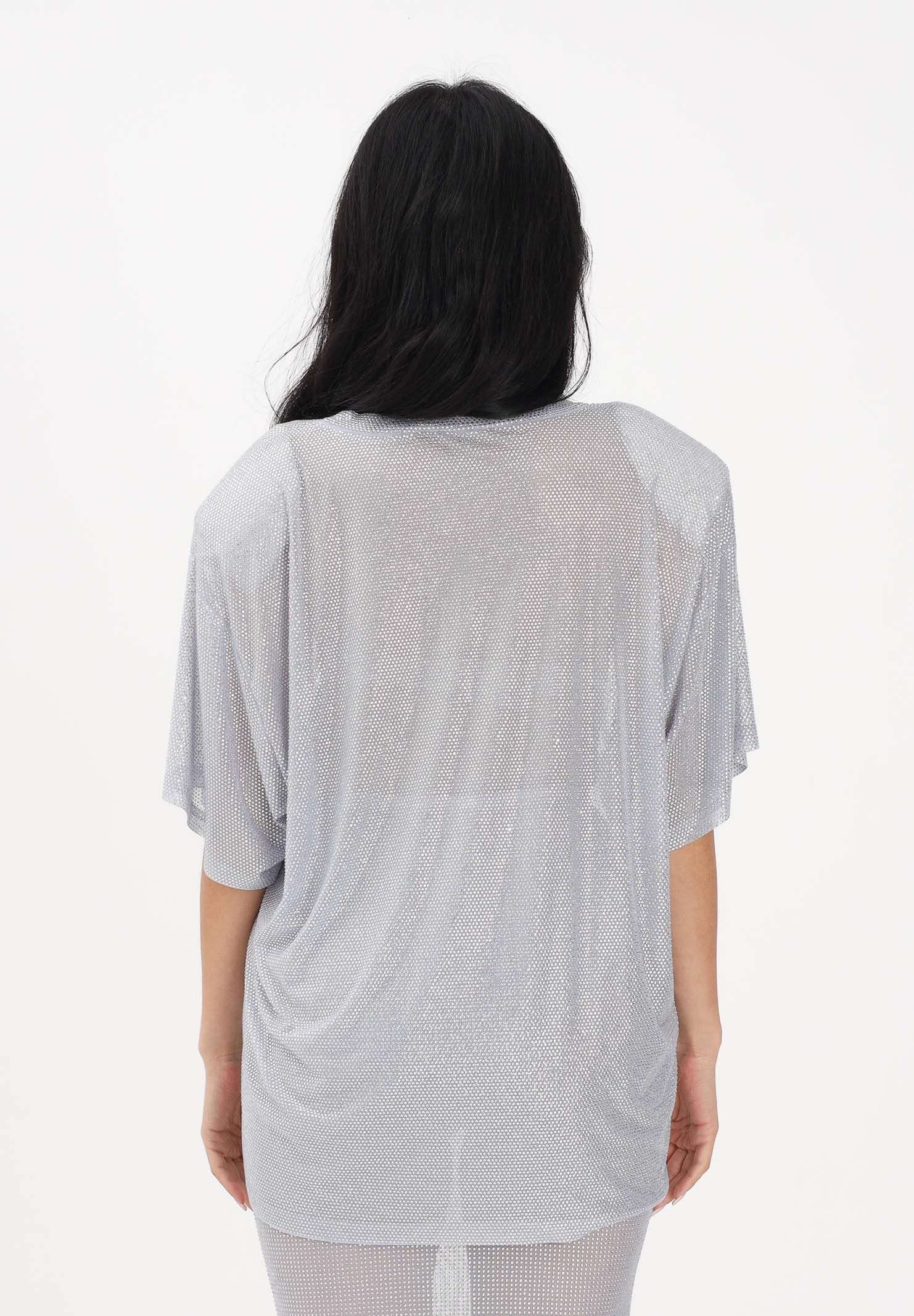 TWENTY FOURHAITCH T-shirt a manica corta Mendes argento da donna con strass A0071ARG62P AR TWENTY FOURHAITCH