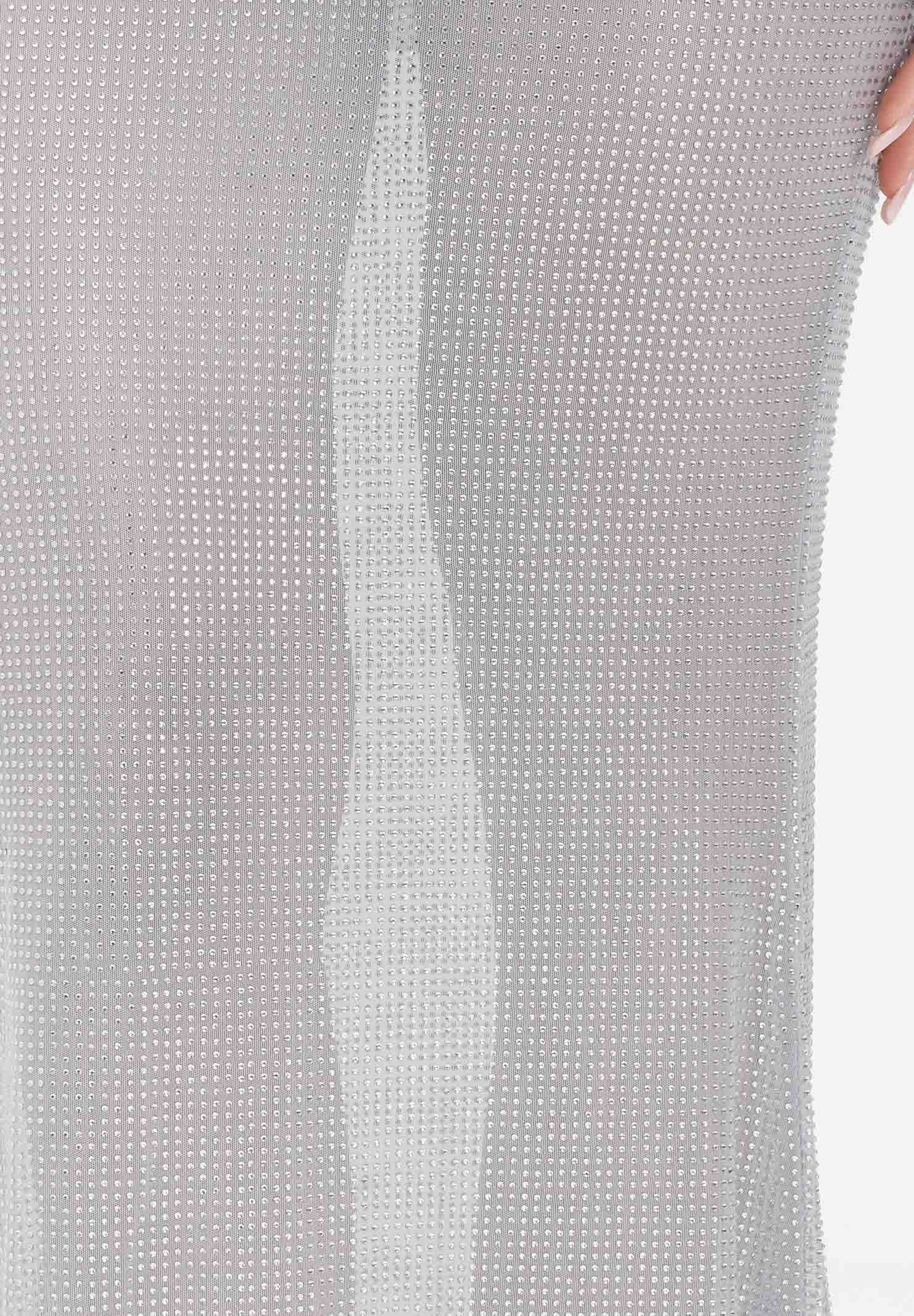 TWENTY FOURHAITCH Gonna lunga grigia da donna con micro strass A0089ARG62P AR TWENTY FOURHAITCH