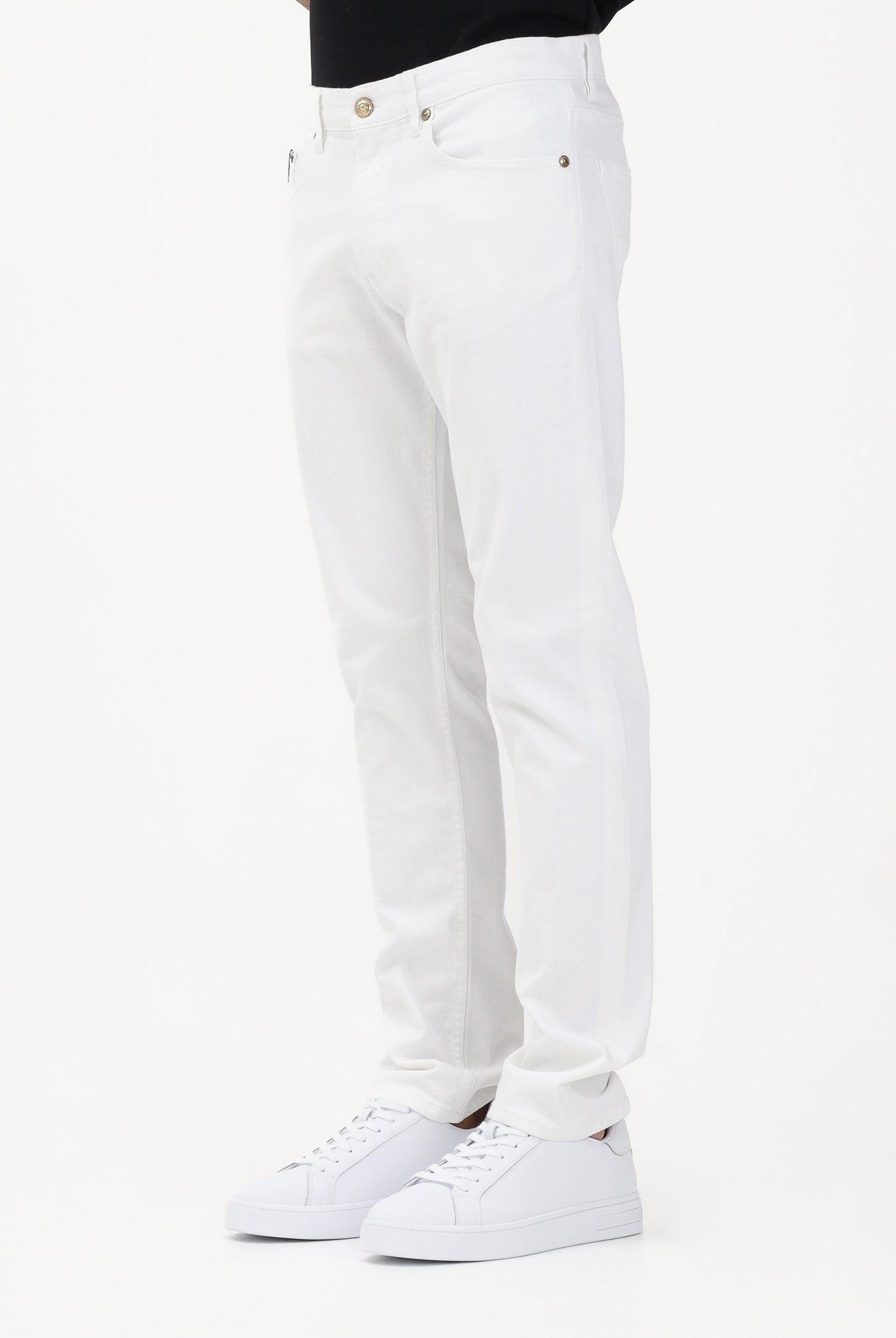 VERSACE JEANS COUTURE Jeans in denim bianco da uomo 80GAB5S0CEWCA 003 VERSACE JEANS COUTURE