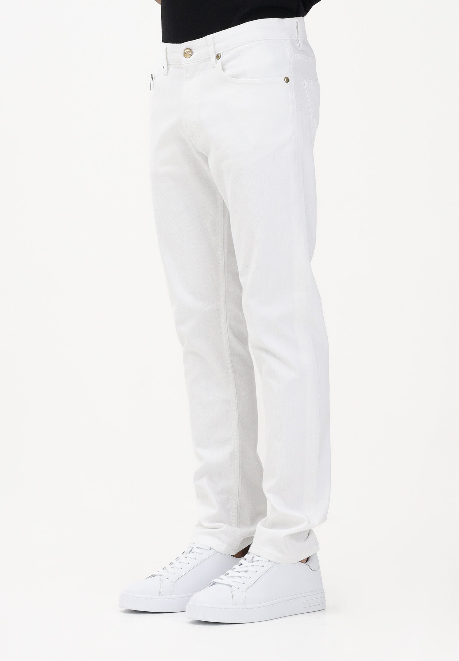 VERSACE JEANS COUTURE Jeans in denim bianco da uomo 80GAB5S0CEWCA 003 VERSACE JEANS COUTURE