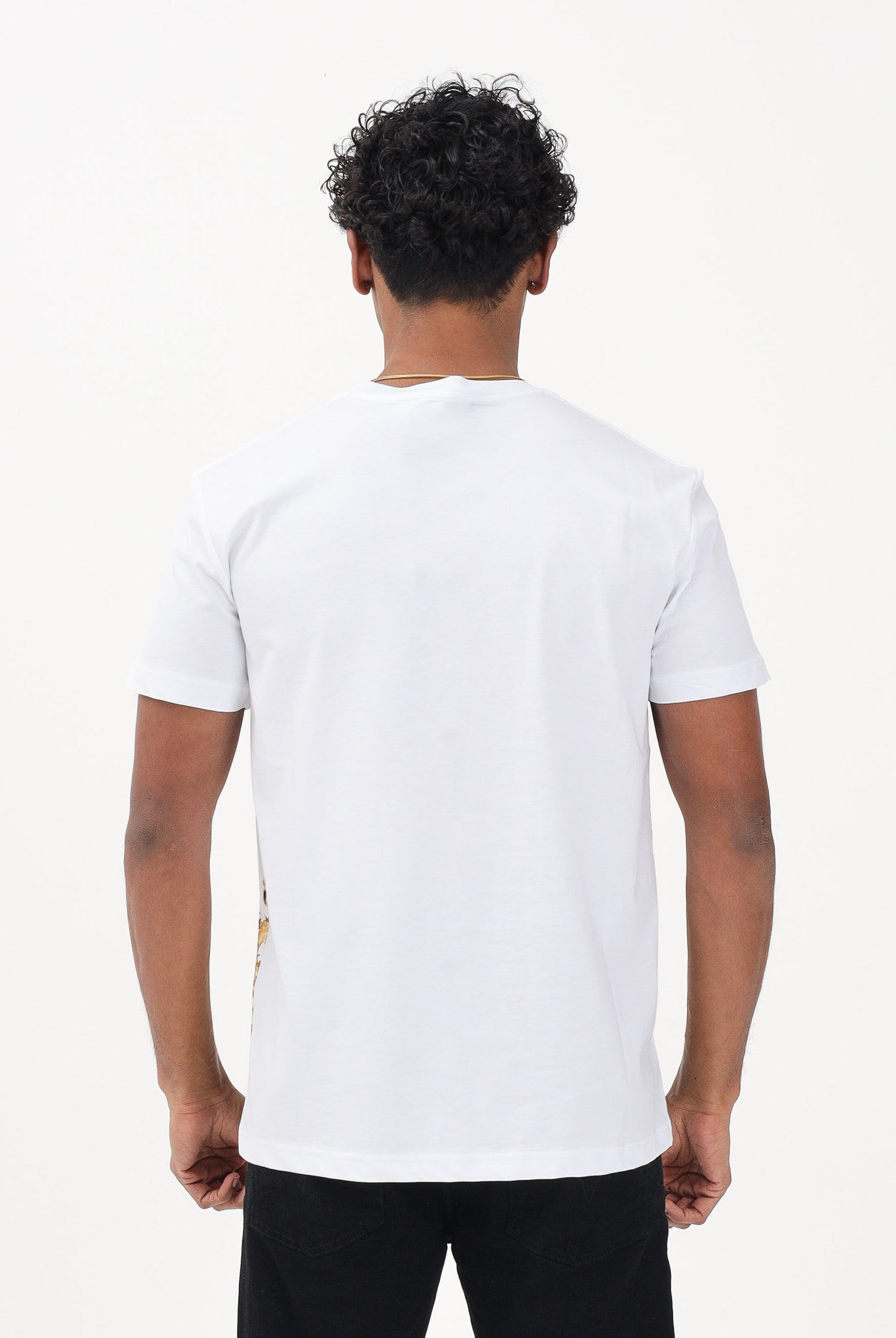 VERSACE JEANS COUTURE T-shirt a manica corta bianca da uomo con stampa Wave Couture 80GAH6SBJS541 GL2 VERSACE JEANS COUTURE