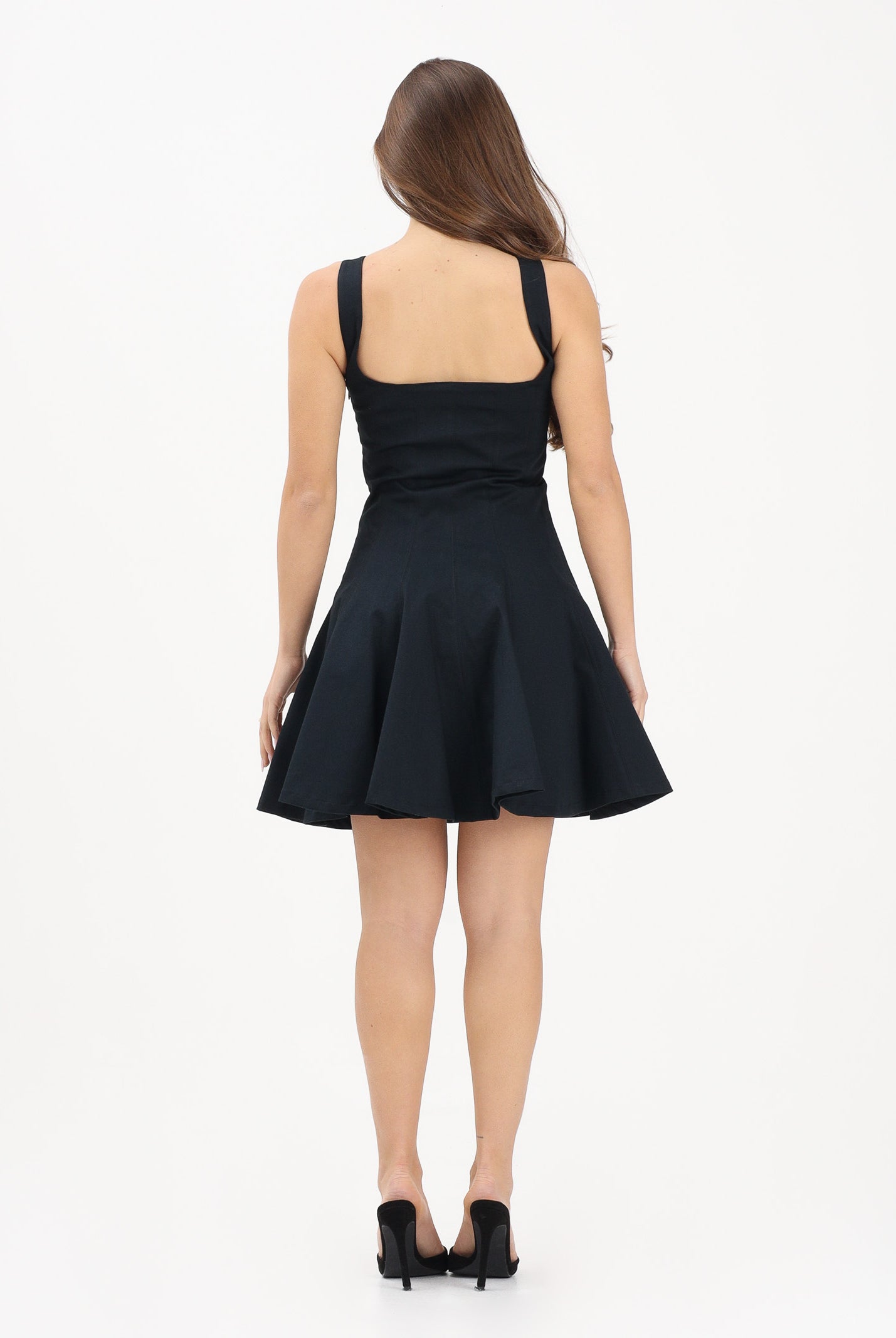 VERSACE JEANS COUTURE Abito corto nero da donna con fibbie Baroque 80HAO909N0715 899 VERSACE JEANS COUTURE