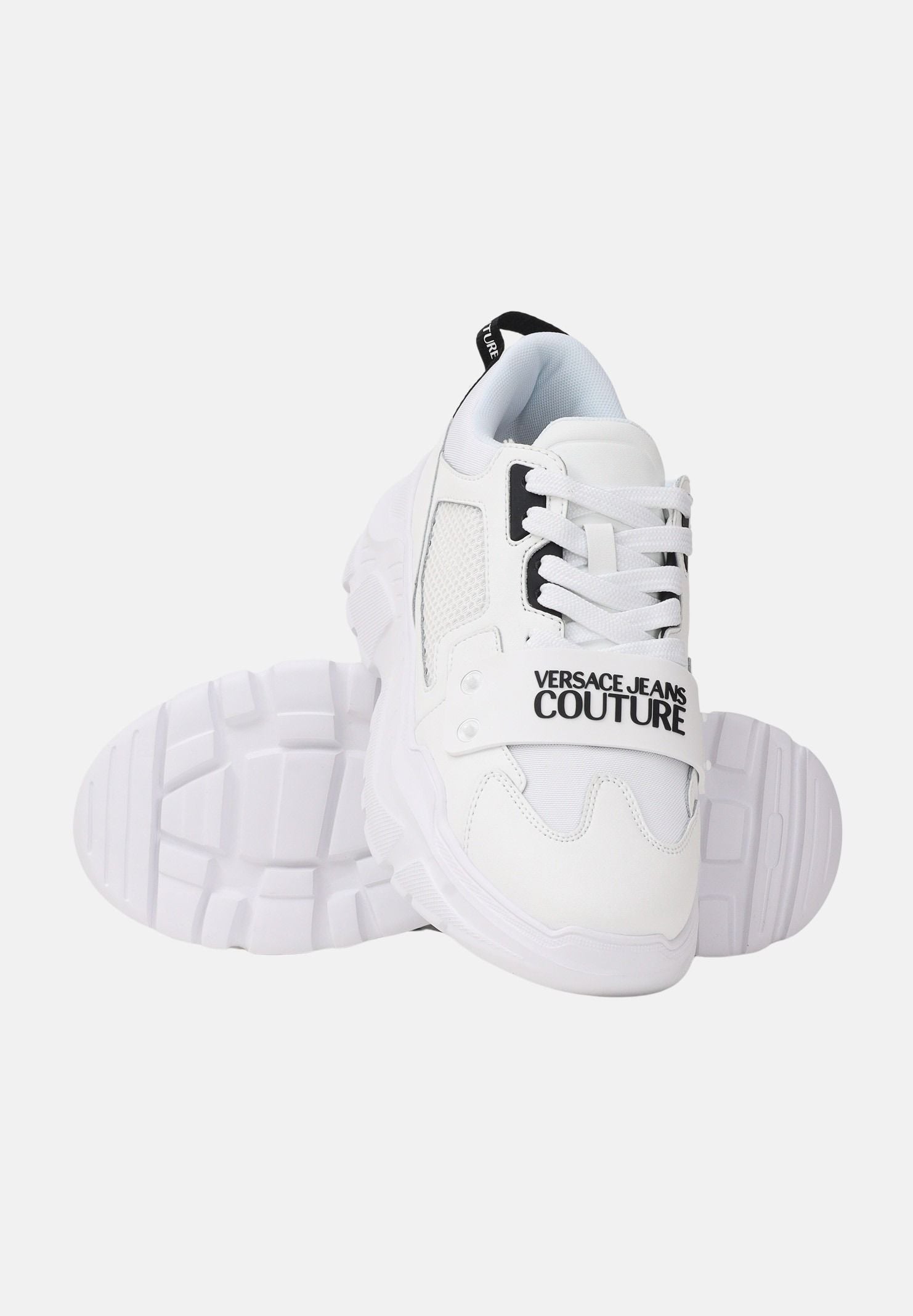 VERSACE JEANS COUTURE Sneakers bianche da uomo con logo 80YA3SC4ZSE20 003 VERSACE JEANS COUTURE