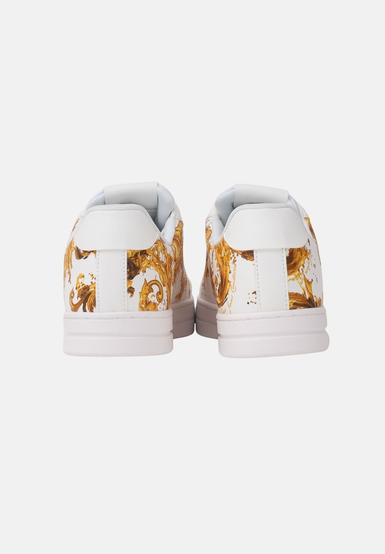VERSACE JEANS COUTURE Sneakers bianche da uomo con fantasia barocca e logo 80YA3SK6ZSE04 G03 VERSACE JEANS COUTURE