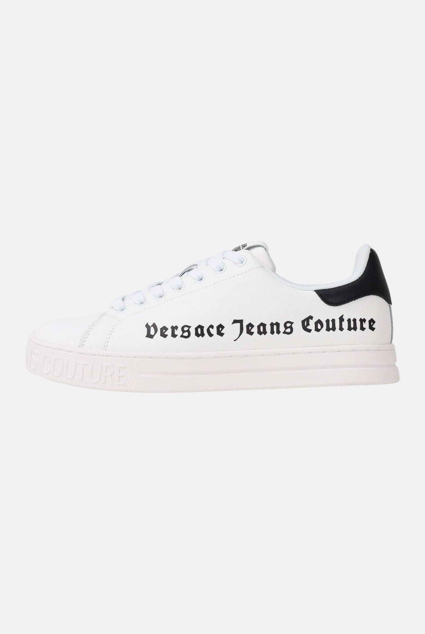 VERSACE JEANS COUTURE Sneakers bianche e nere da uomo con logo 80YA3SKCZPB83 003 VERSACE JEANS COUTURE