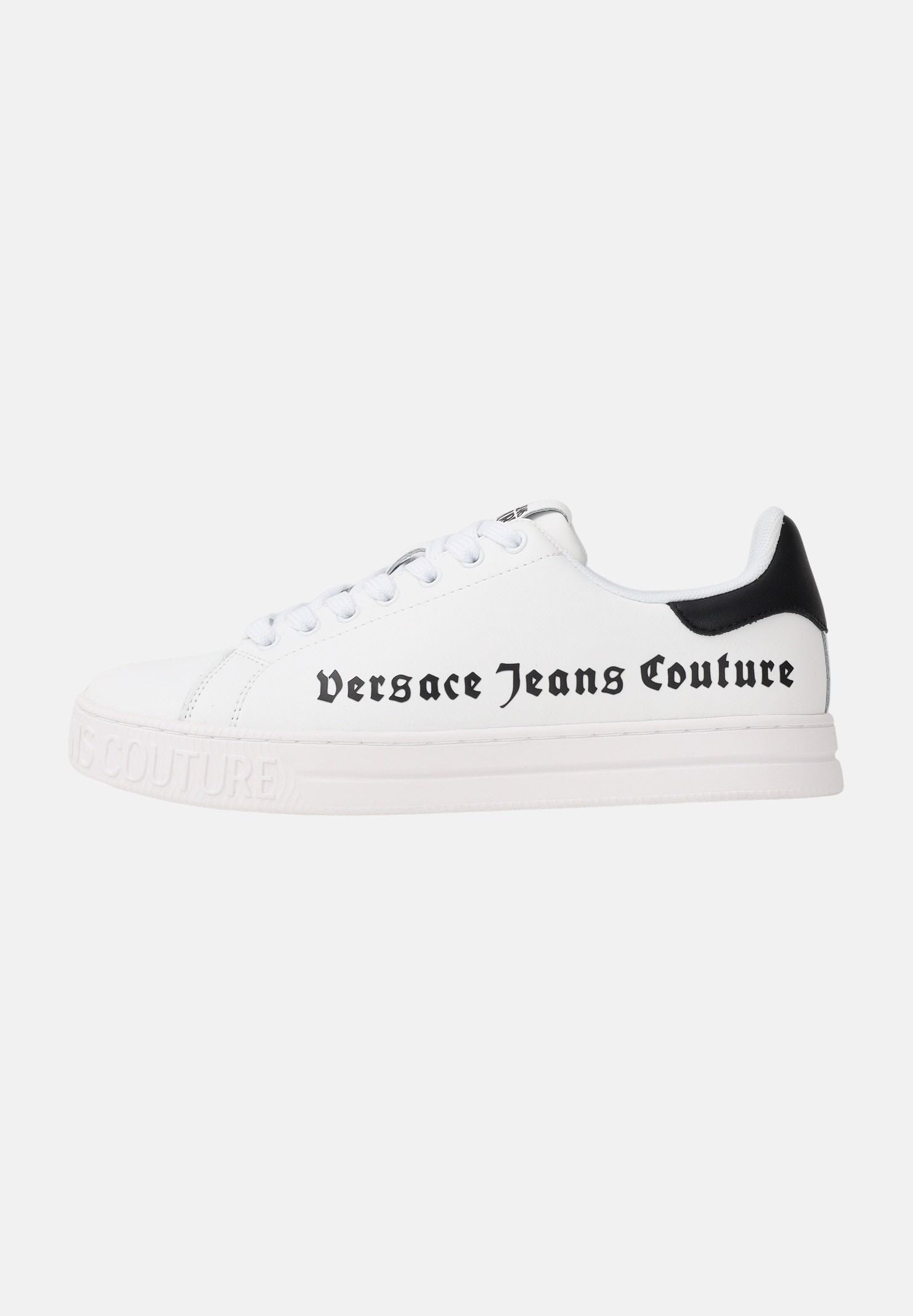 VERSACE JEANS COUTURE Sneakers bianche e nere da uomo con logo 80YA3SKCZPB83 003 VERSACE JEANS COUTURE
