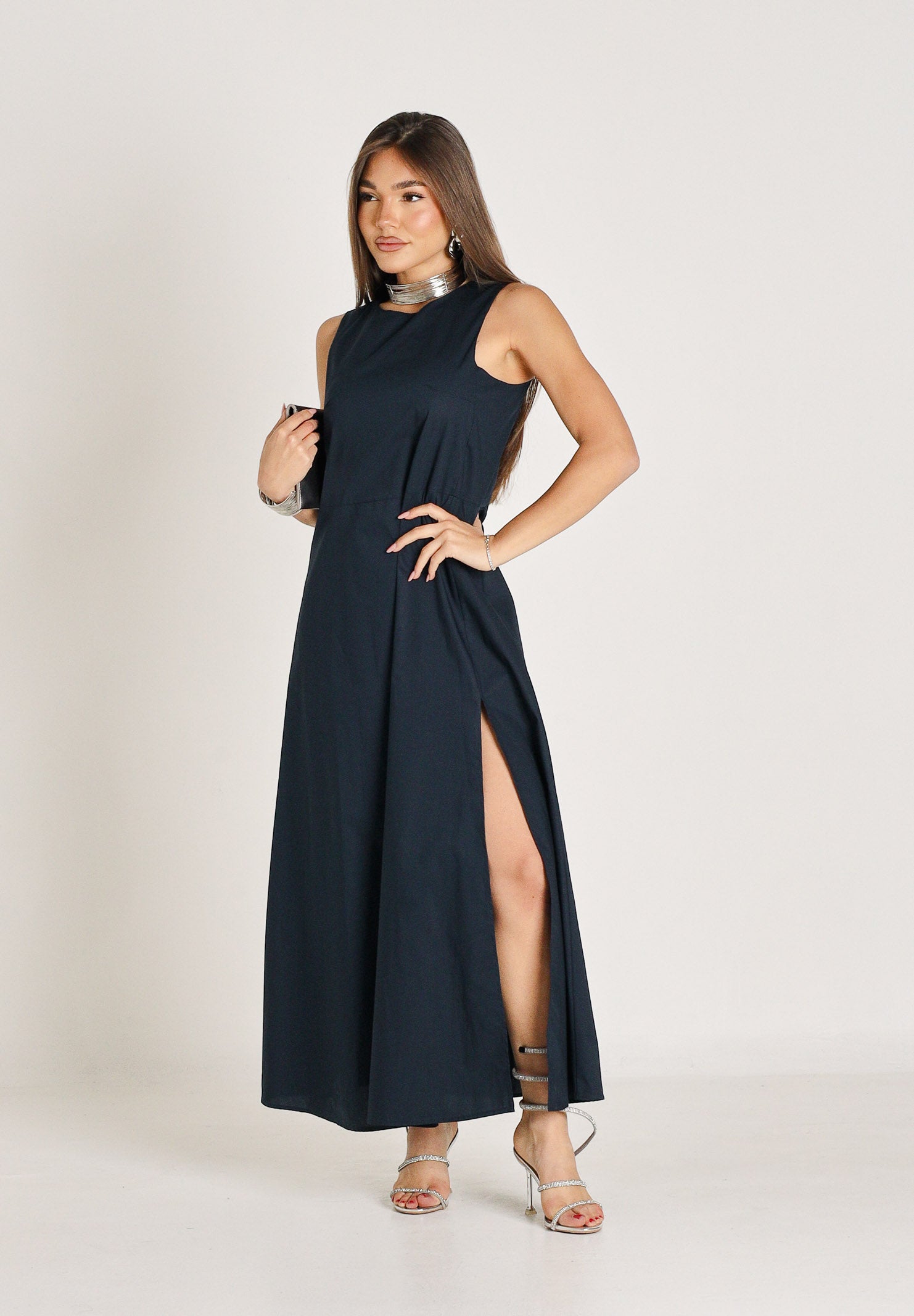 VICOLO abito lungo elegante blu donna. AB1814 BL VICOLO