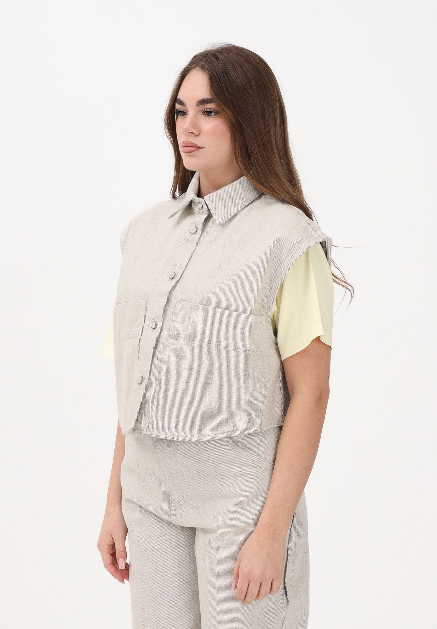 VICOLO Gilet in denim sabbia da donna DAB5075 ABU06 VICOLO