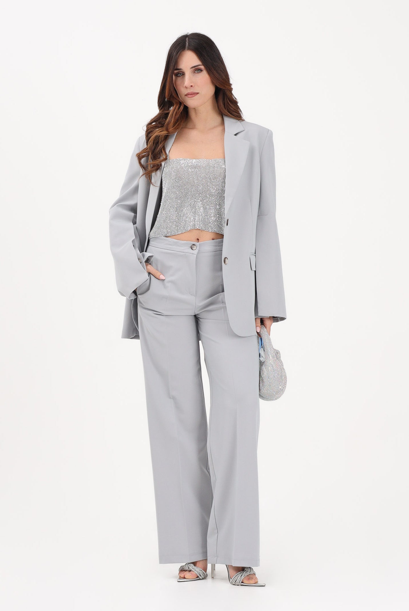 VICOLO Pantalone elegante grigio da donna TAB0025 GH VICOLO