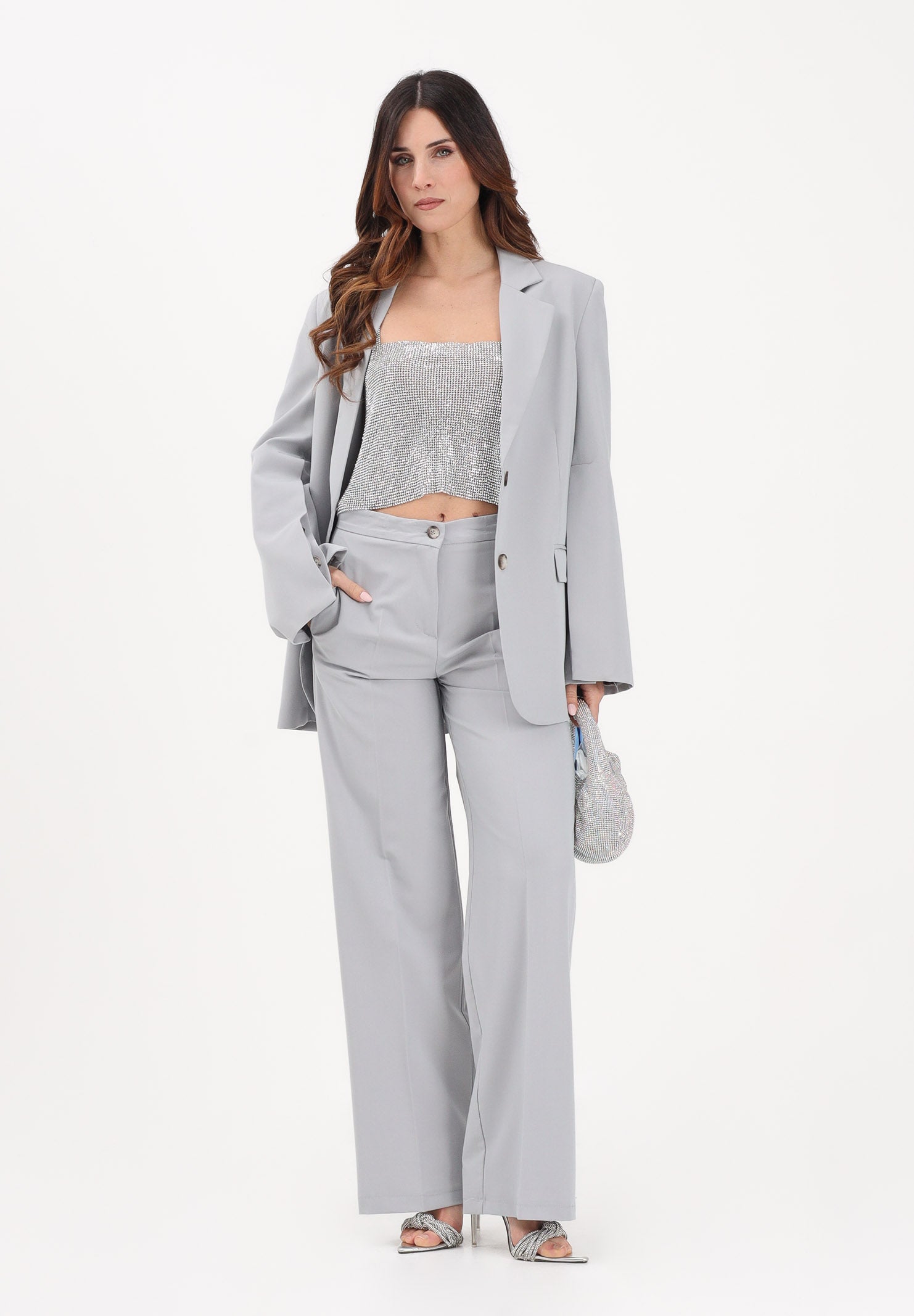 VICOLO Pantalone elegante grigio da donna TAB0025 GH VICOLO