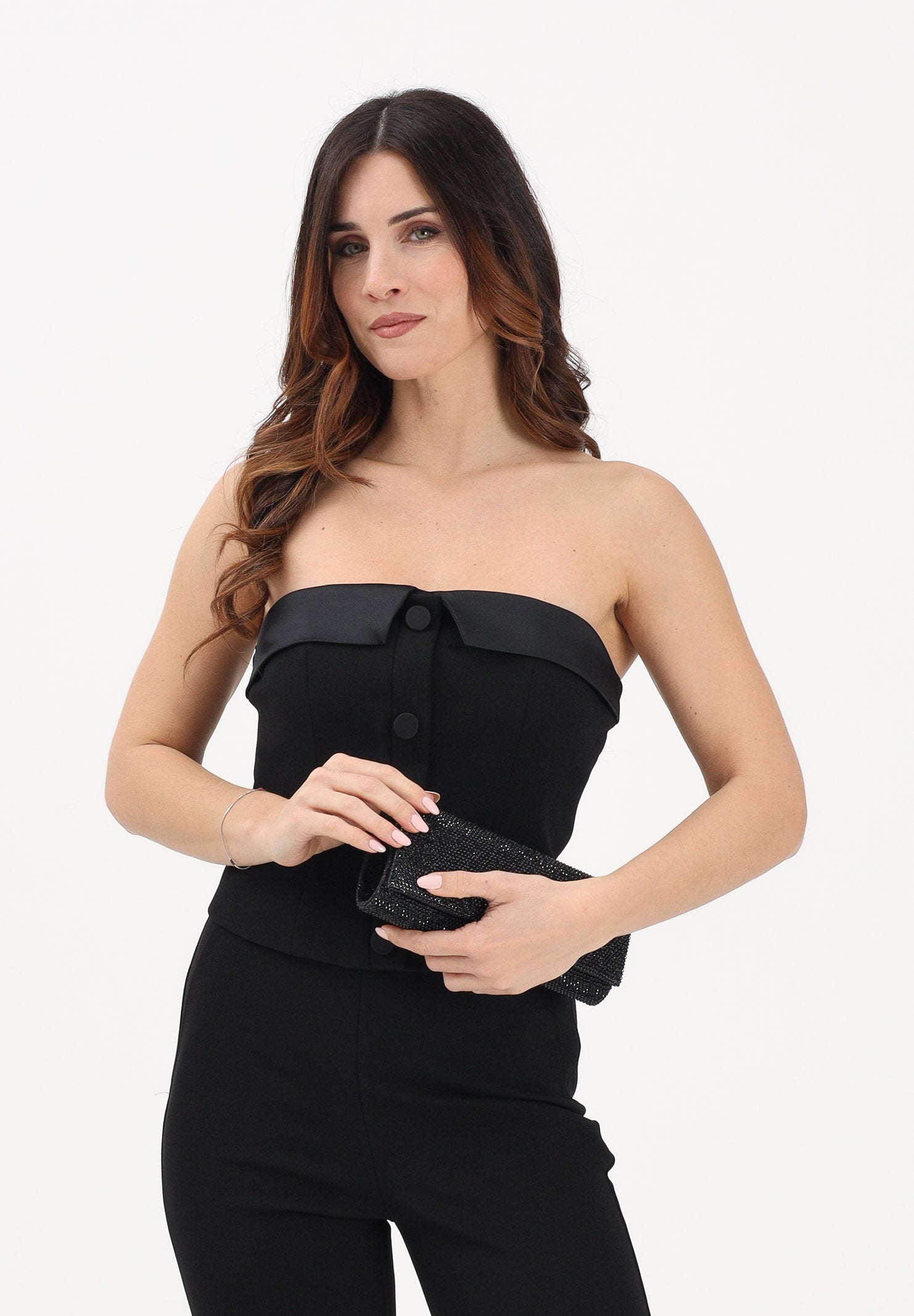 VICOLO Top bustier nero da donna TAB0028 A99 VICOLO