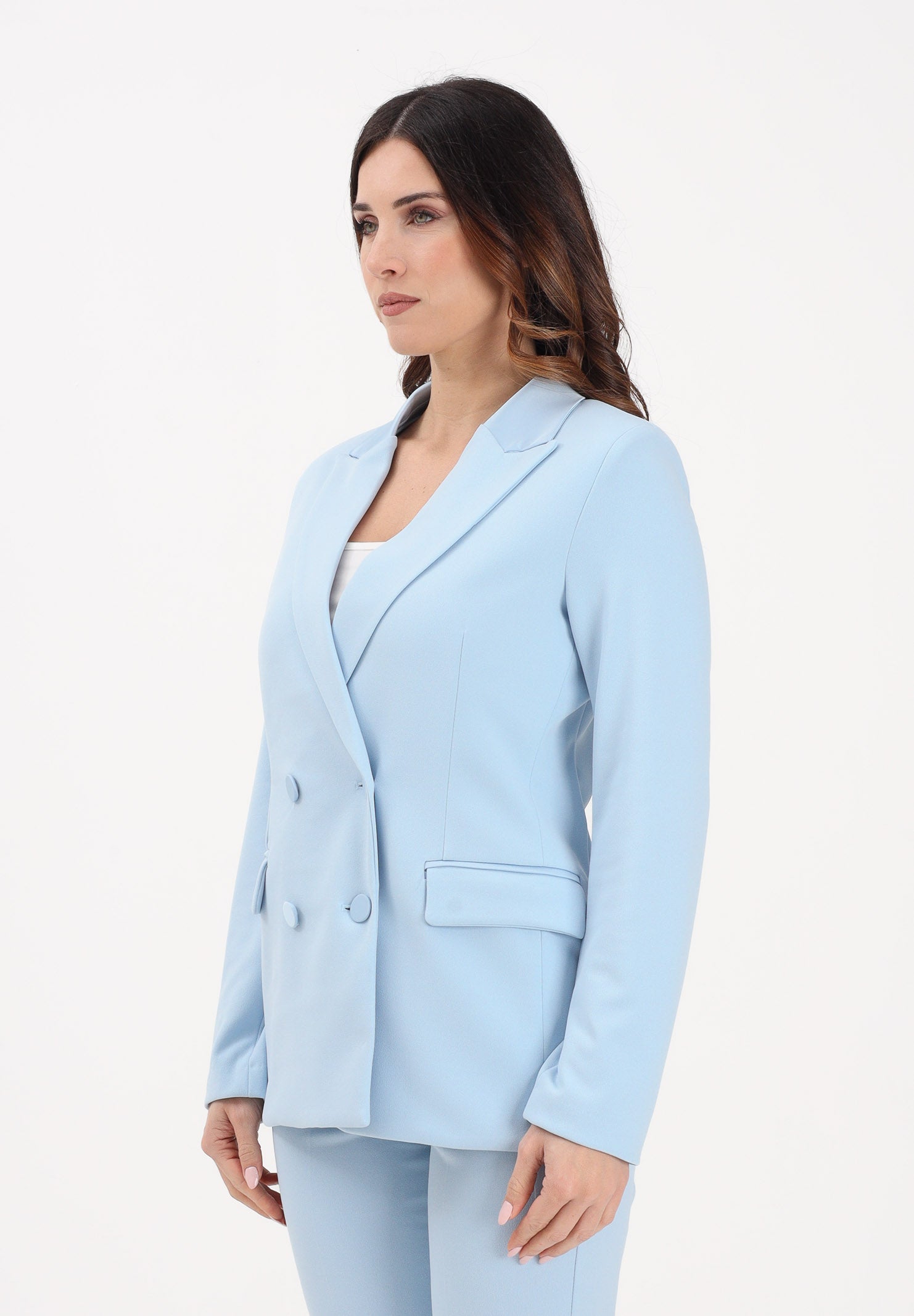 VICOLO Giacca doppiopetto azzurra da donna TAB0031 ABU80 VICOLO
