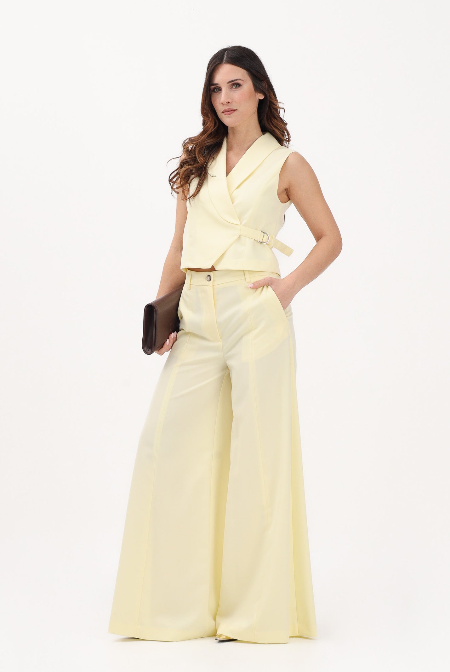 VICOLO Pantalone elegante giallo da donna TAB0130 ABU20 VICOLO