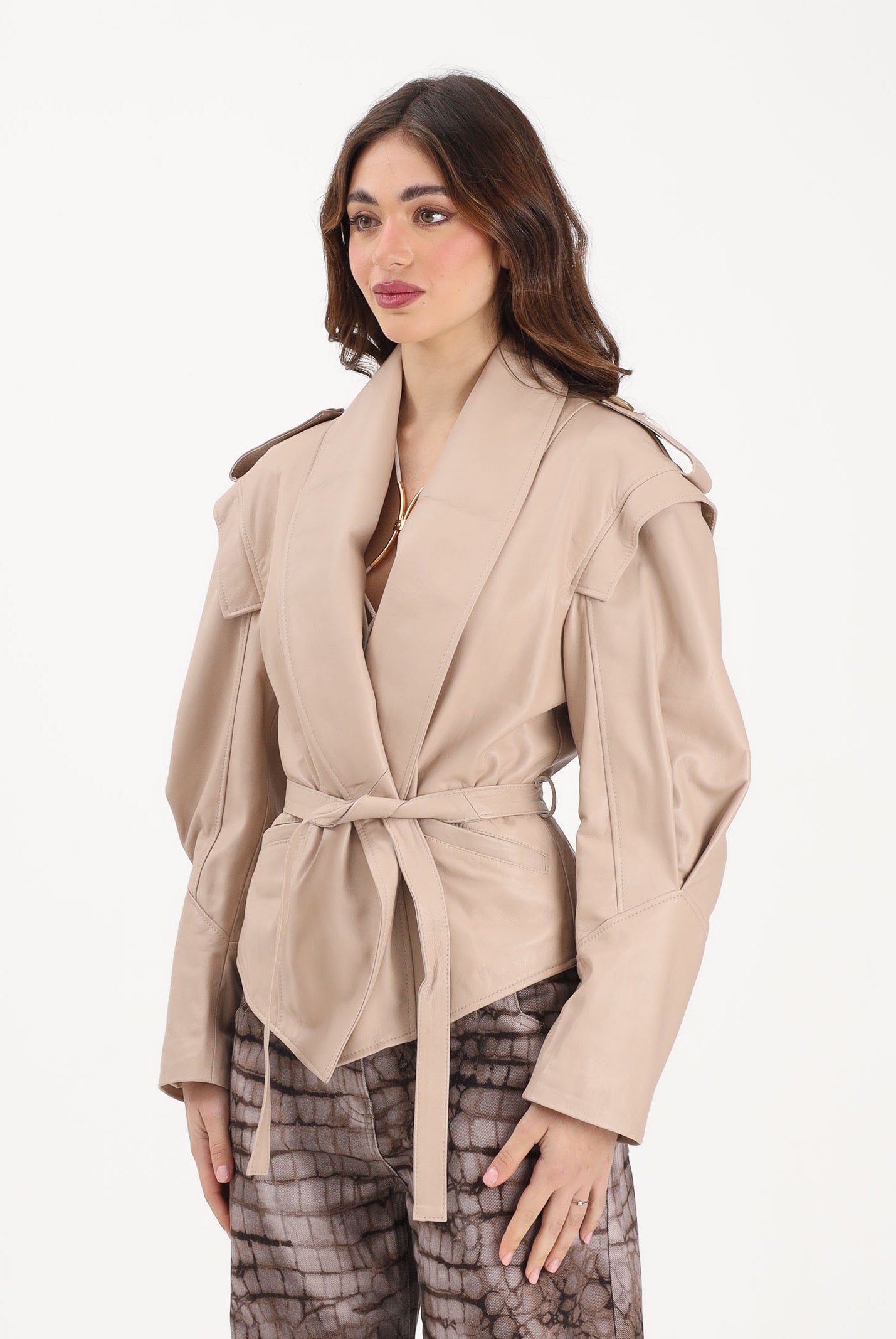 VICOLO Giubbotto di pelle Marant beige da donna TAB0179 ABU03 VICOLO