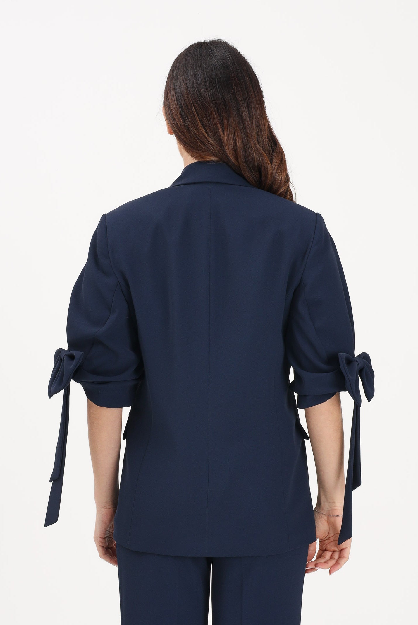 VICOLO Giacca monopetto blu da donna con fiocchi TAB0244 A89 VICOLO